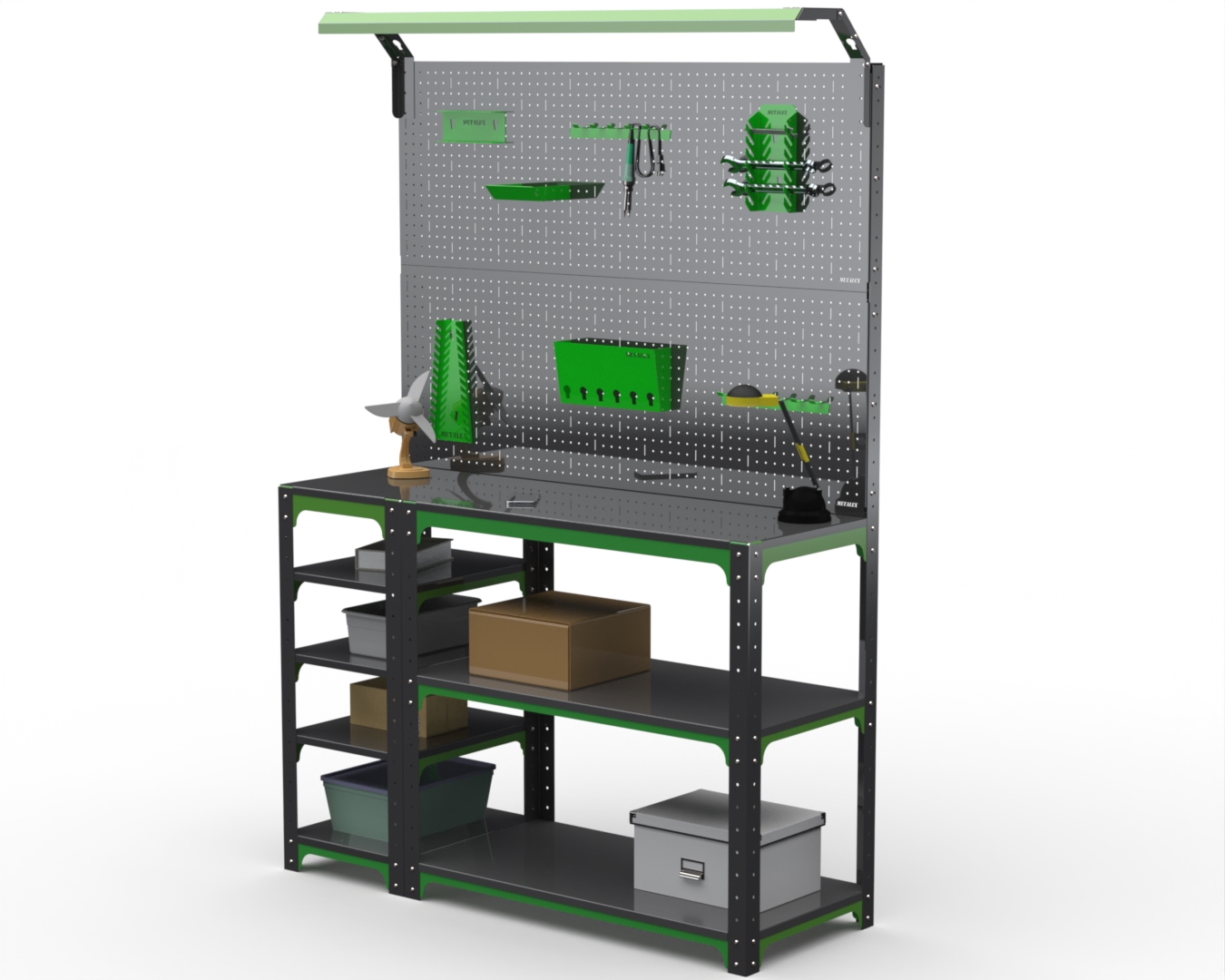 Изображение товара Стол-верстак Metalex Kit 204308 950x1100x400 мм, нагрузка 260 кг, освещение