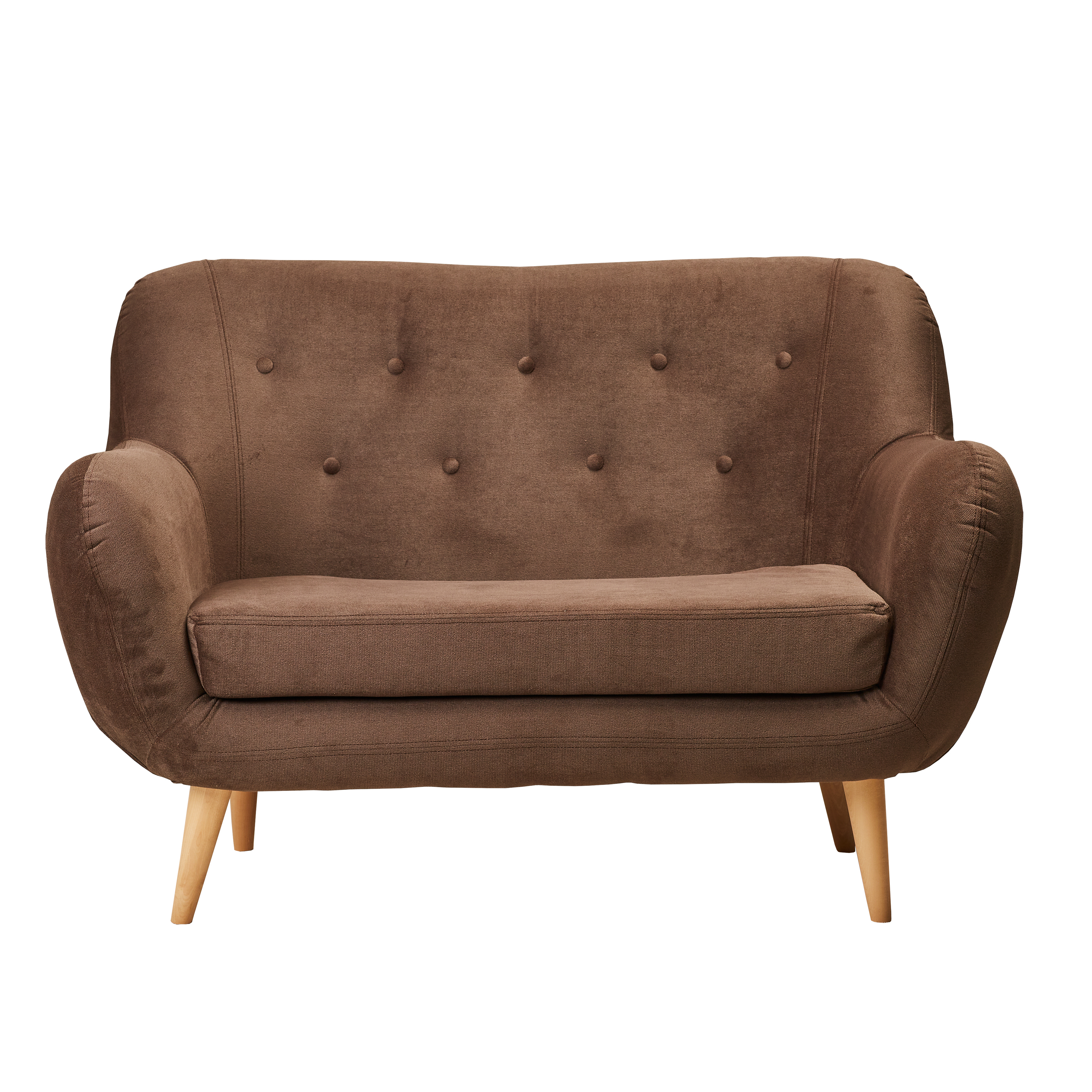 Изображение товара Диван прямой Элефант велюр светло-коричневый 138x85 см современный дизайн