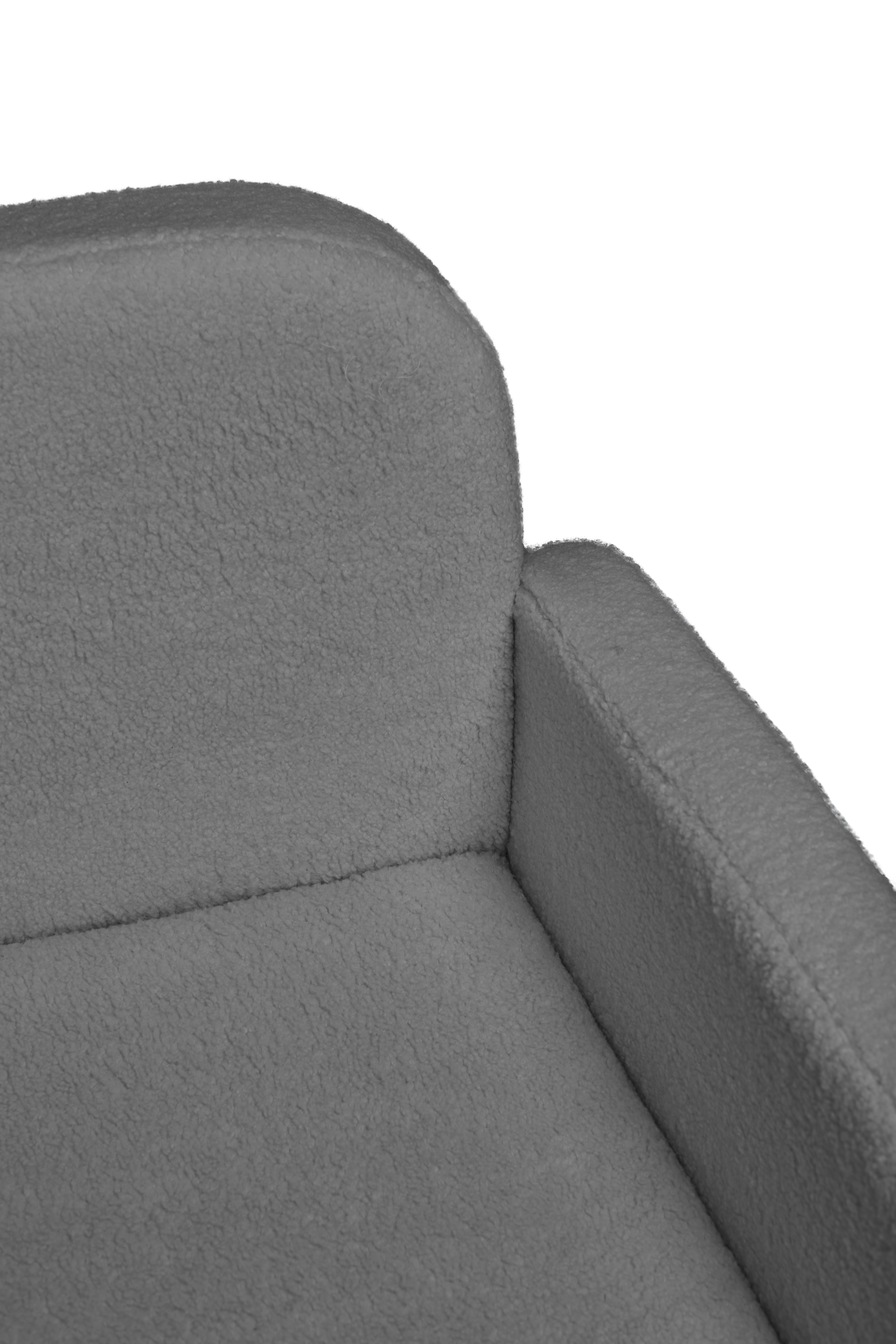 Изображение товара Диван Малютка прямой из фанеры и искусственного меха серого цвета