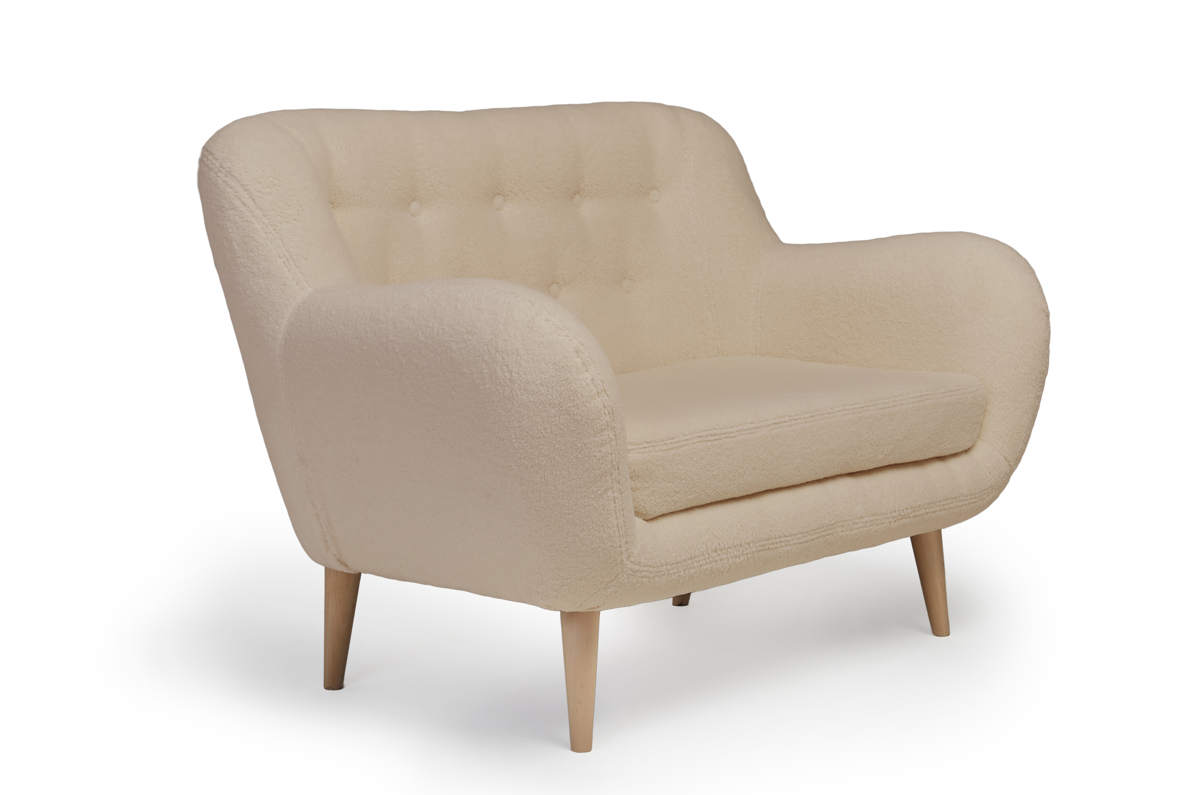 Изображение товара Диван прямой Элефант 138x90x85 см искусственный мех светло-бежевый