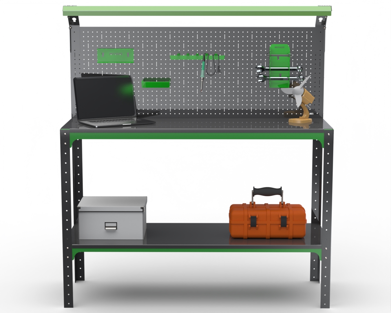 Изображение товара Стол-верстак Metalex Kit 204454 с освещением и перфопанелью 1600x500 мм