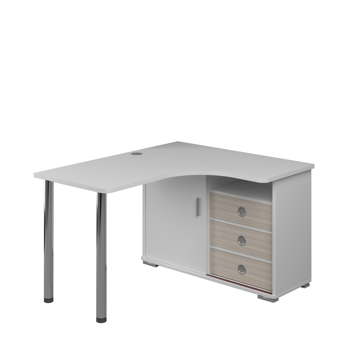 Изображение товара Стол Мэрдэс СР-135СМ БЕКБЕ-ПРАВ 116x75x130 см ЛДСП цвет белый/карамель