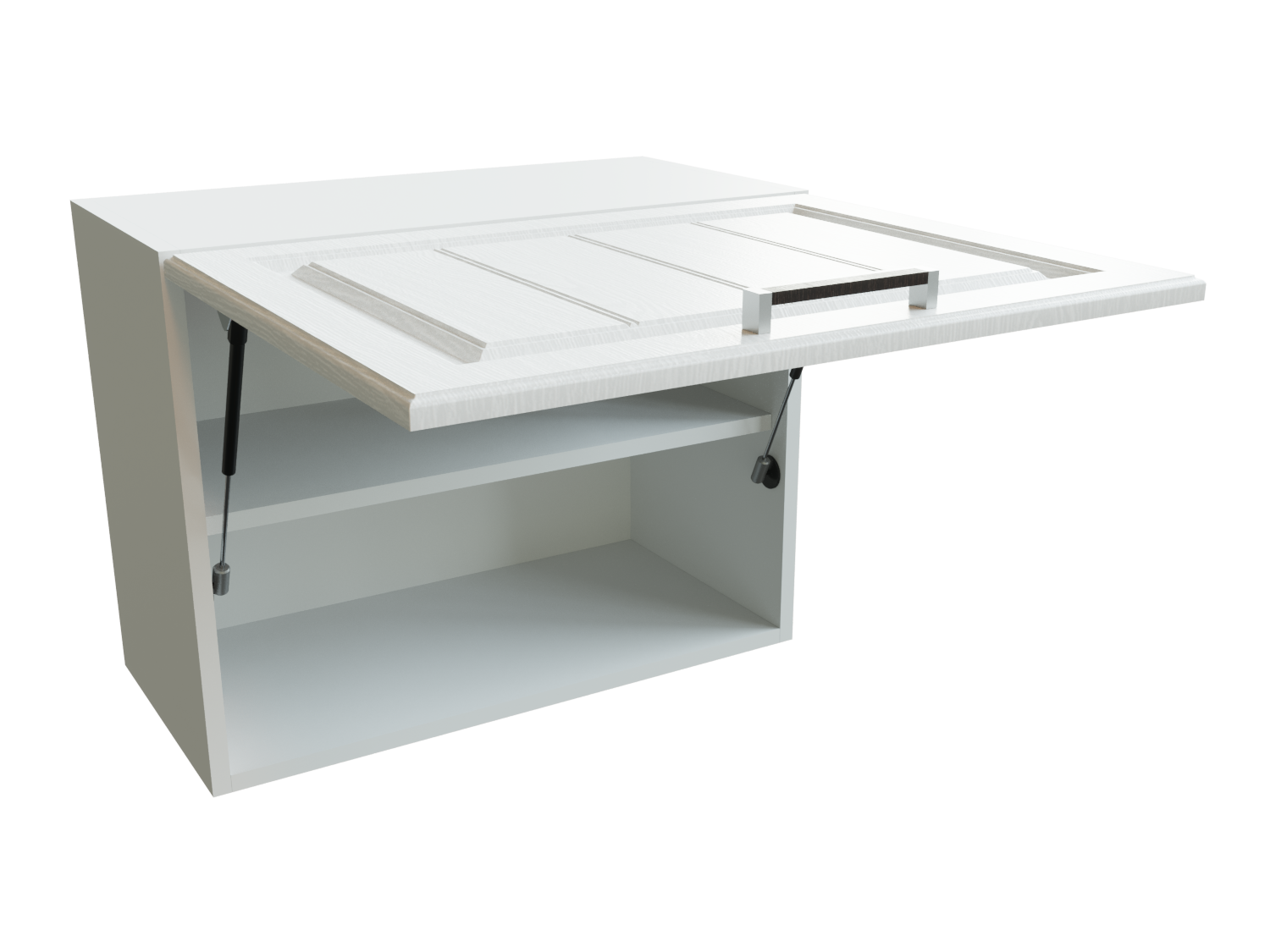 Изображение товара Навесной шкаф горизонтальный МС Прага Сурская мебель 460x600x318 МДФ цвет Белый/Белое дерево