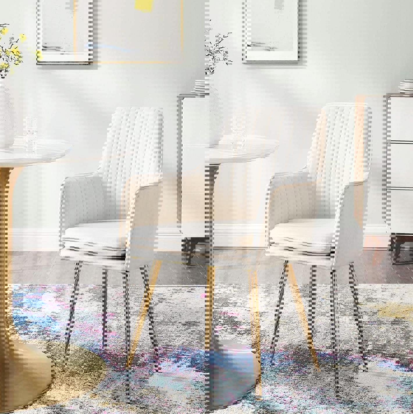 Изображение товара Стул Hesby Hsbi_dc1931_beige 50x88x50 см велюр цвет бежевый