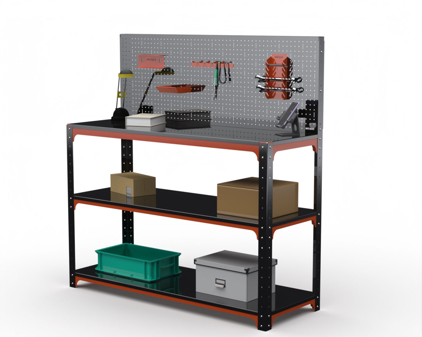 Изображение товара Стол-верстак Metalex Kit 204631 950x1300x400 мм с перфопанелью и аксессуарами