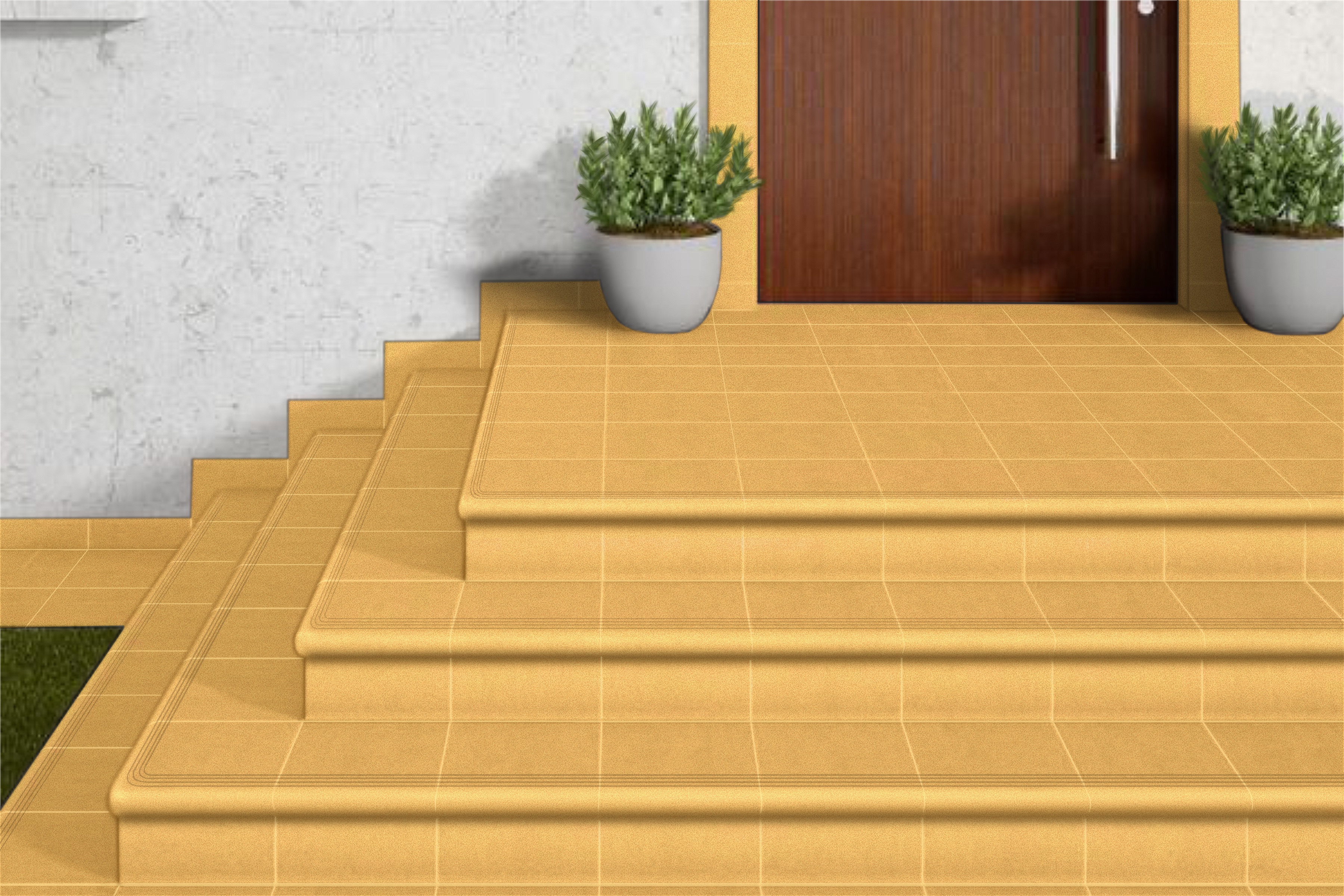 Изображение товара Ступень угловая Kapiton Анкона 02 32.5x32.5x5 см песочный бетонная морозостойкая