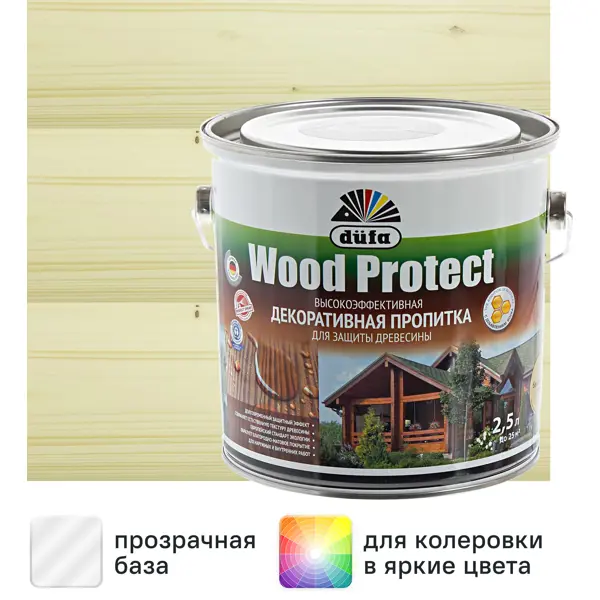 Фото Антисептик Dufa Wood Protect прозрачный 2.5 л