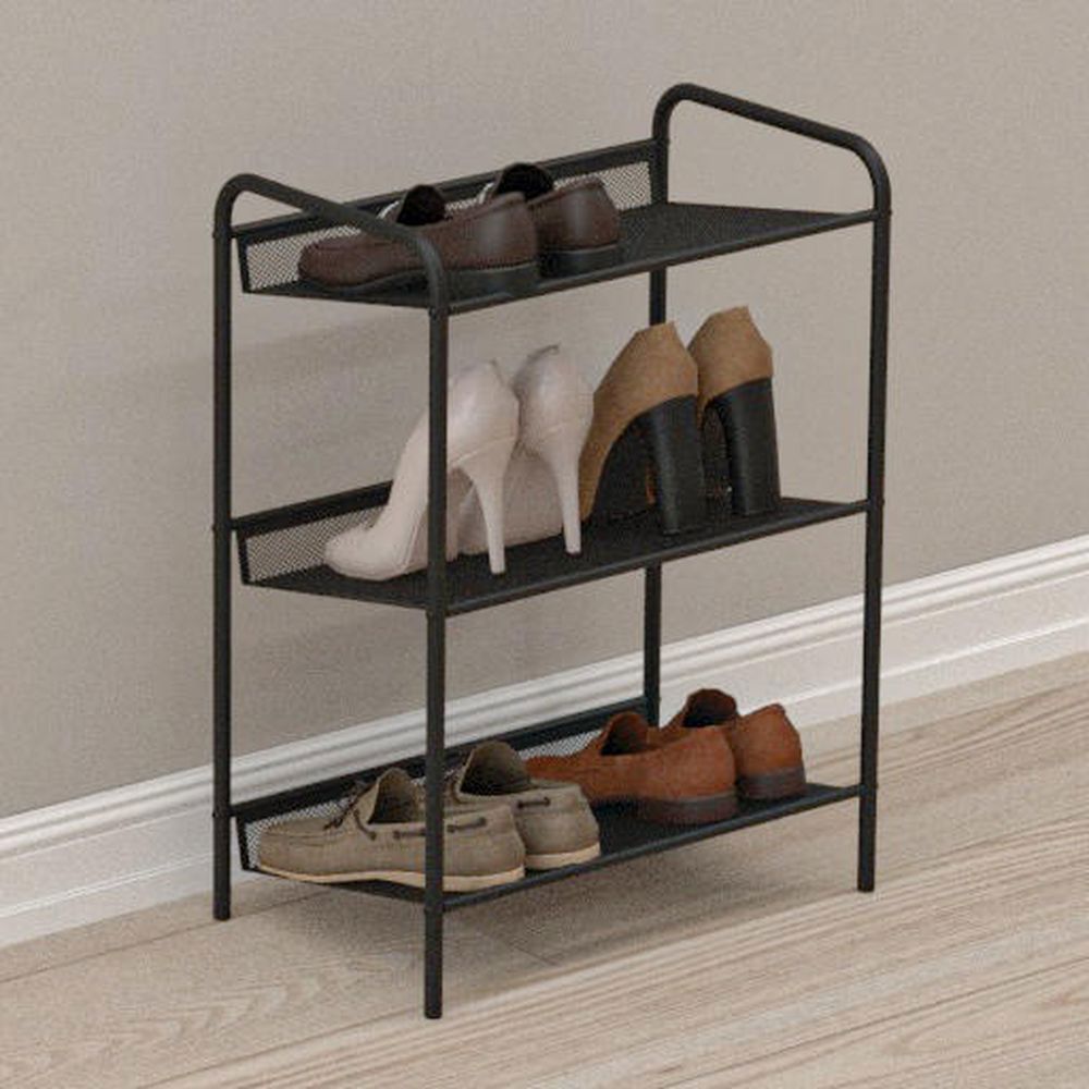 Изображение товара Подставка для обуви Зми 45x60x27 см 3 полки металл цвет графит Изображение товара Подставка для обуви Зми 45x60x27 см 3 полки металл цвет графит