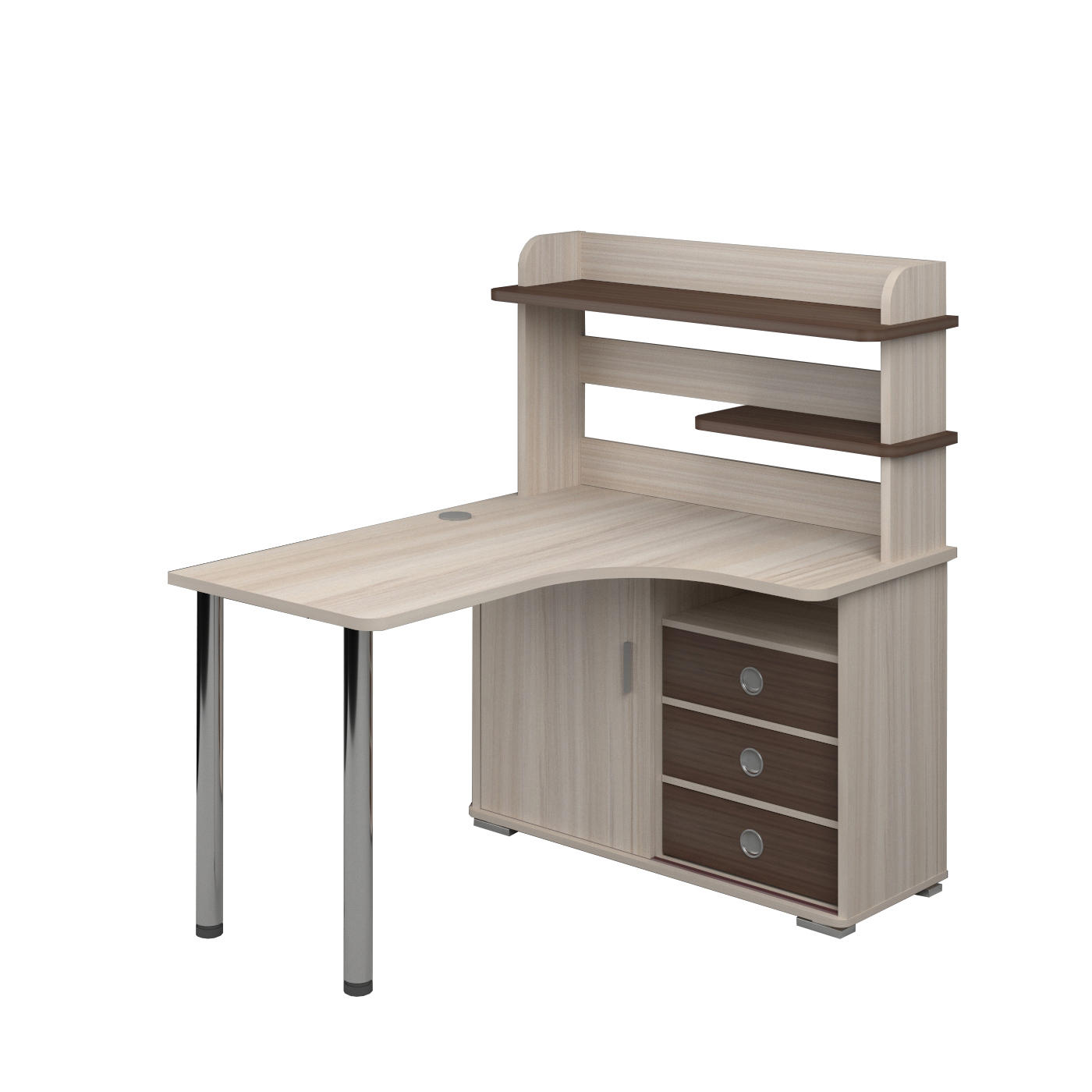 Изображение товара Угловой стол Мэрдэс СР-135М КШК-Ч-ПРАВ из ЛДСП для офиса и дома