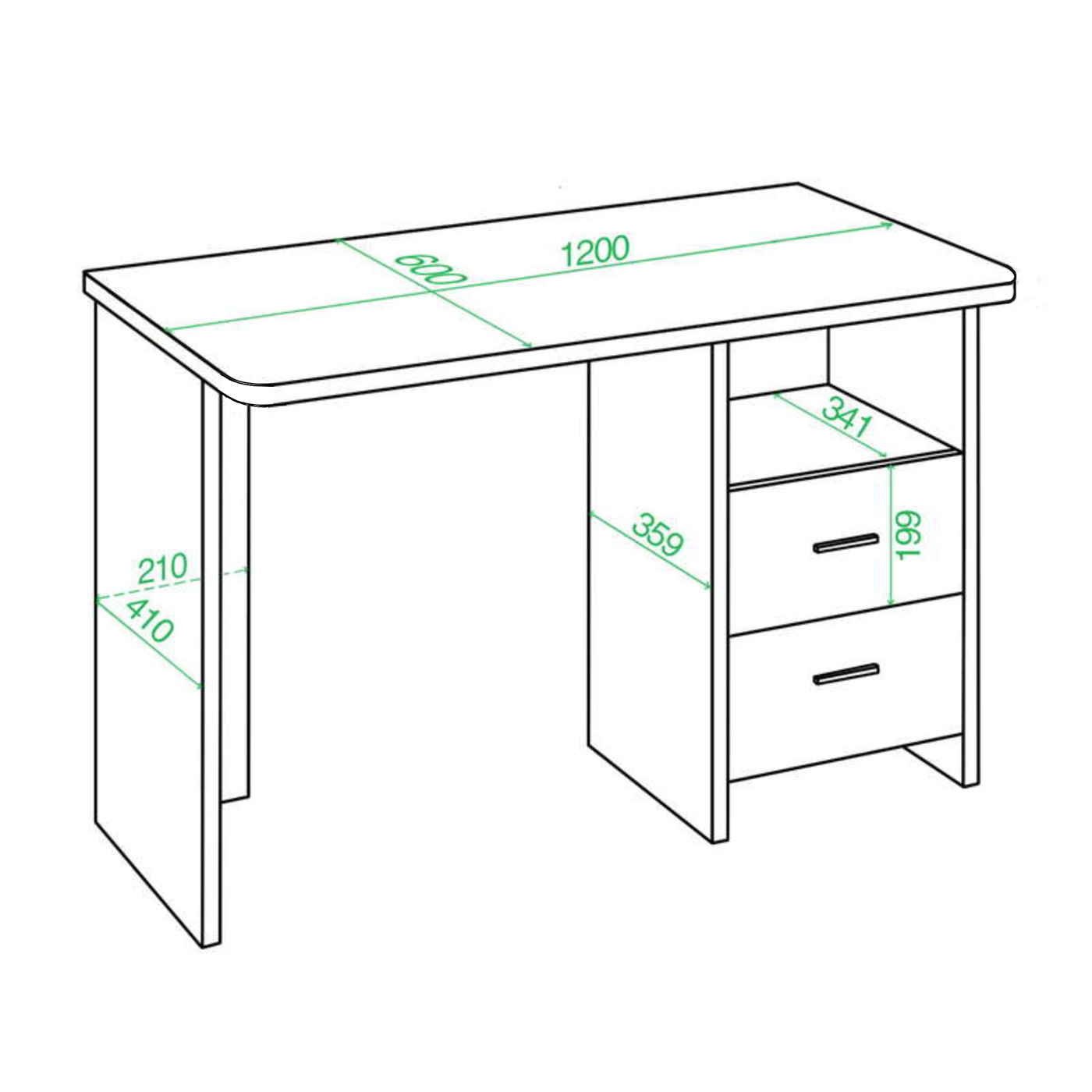 Изображение товара Стол Мэрдэс СКЛ-Прям120Р БЕ 120x77x60 см из ЛДСП белый