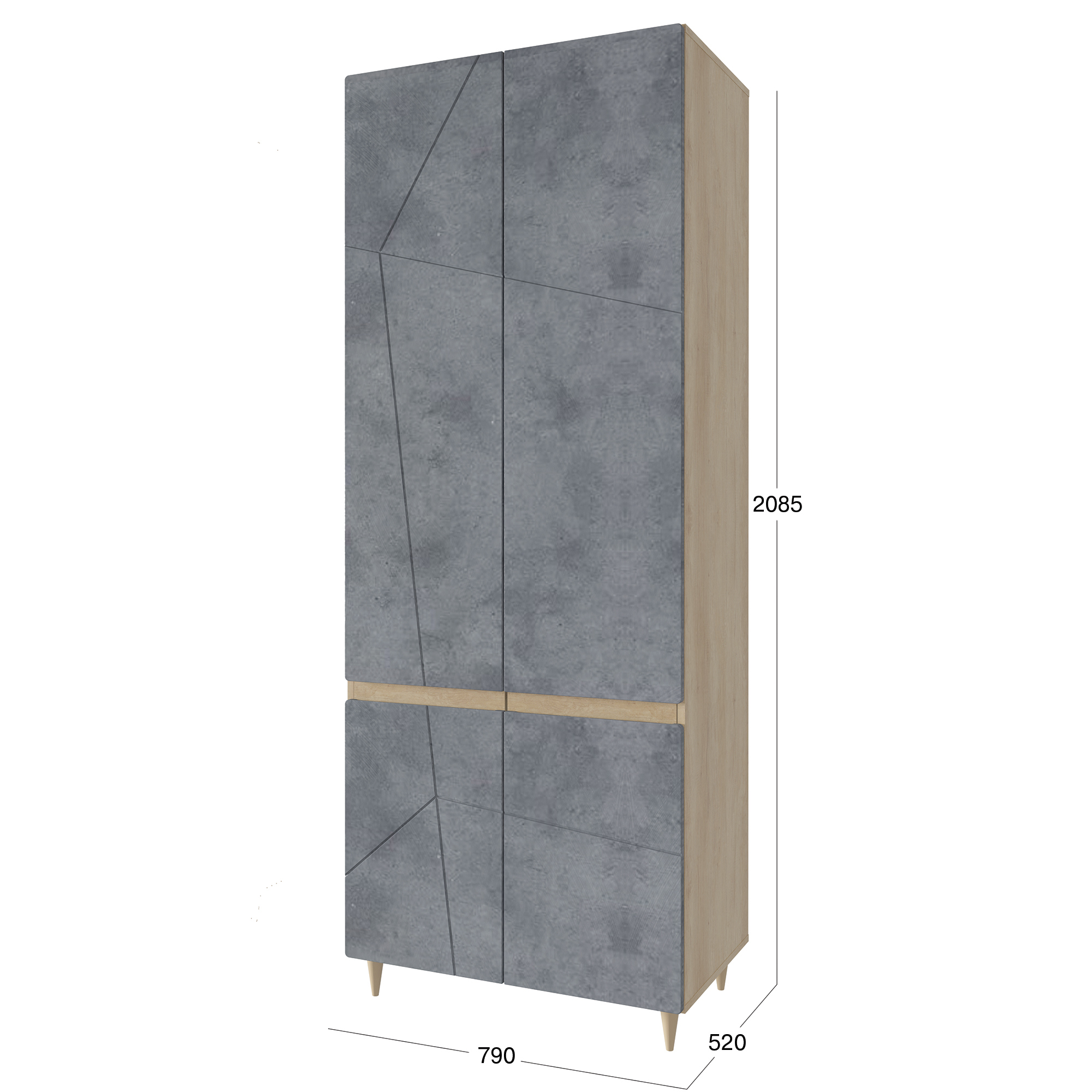 Изображение товара Шкаф Beneli 2019033900100 79x208.5x52 см ДСП цвет графит