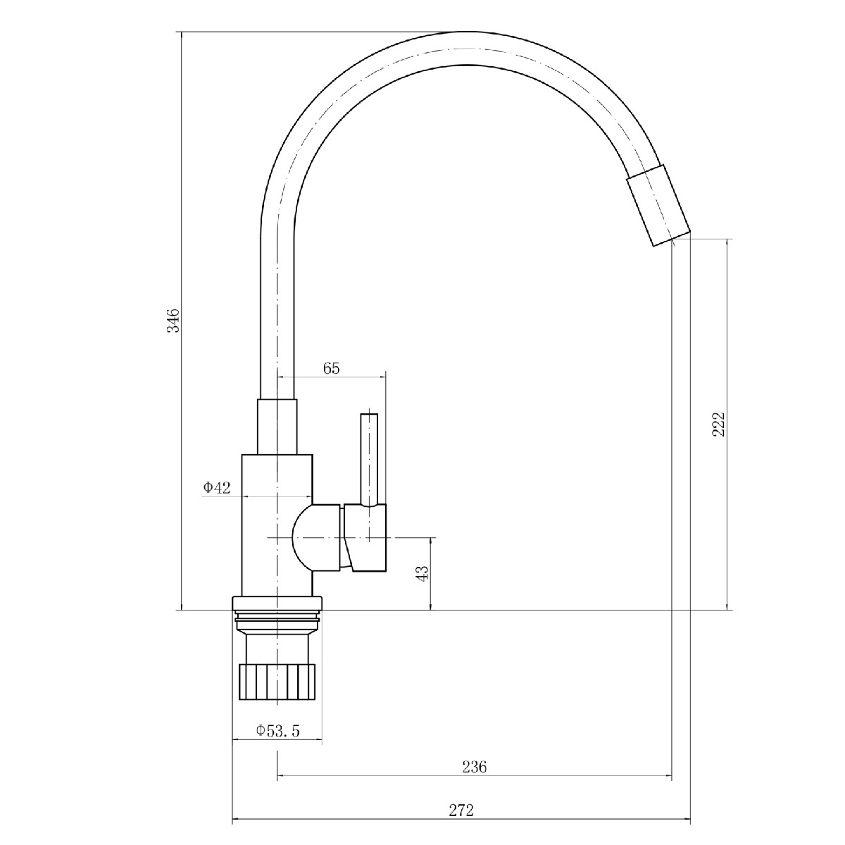 Изображение товара Смеситель для кухни Fashun поворотный излив 22 см цвет коричневый