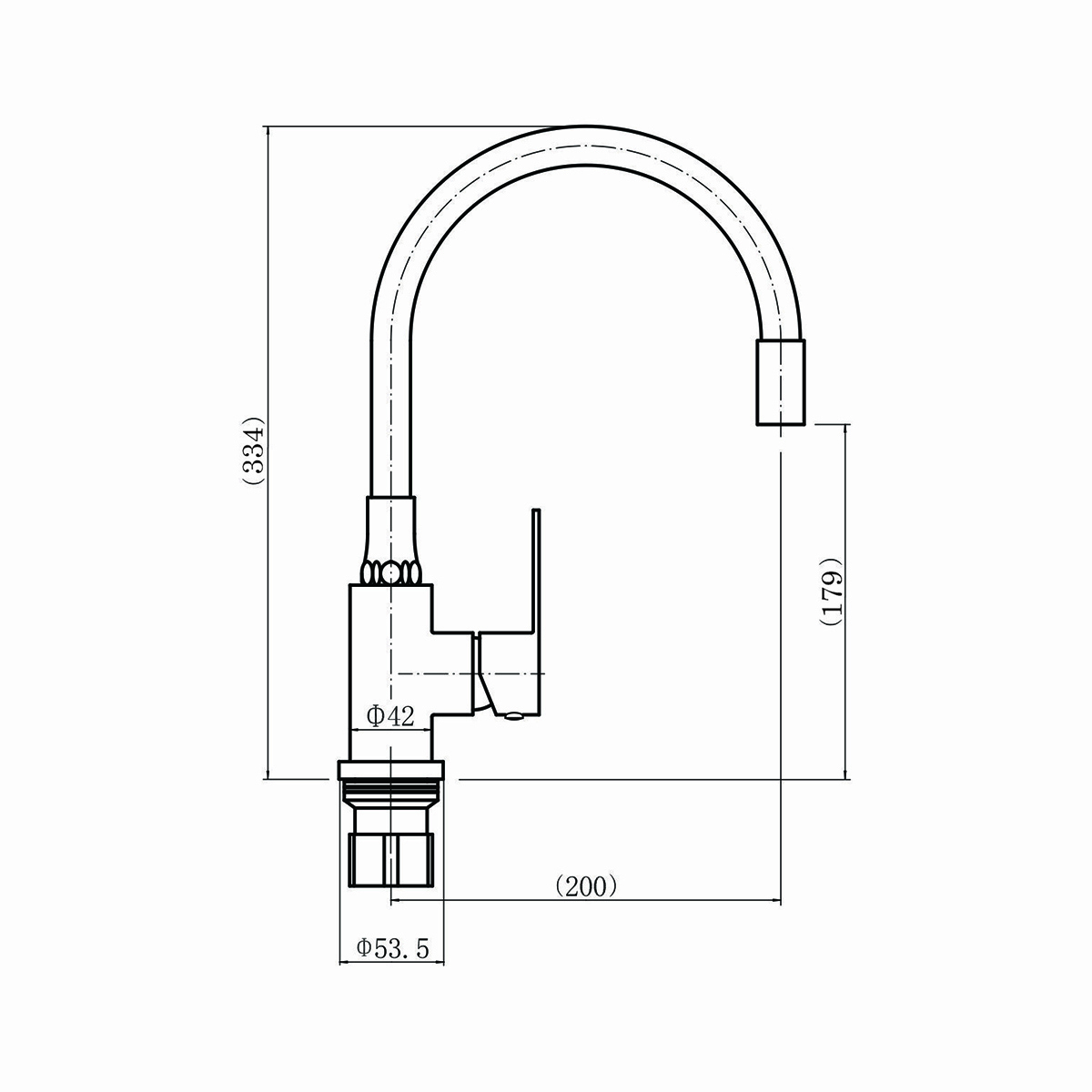Изображение товара Fashun, поворотный излив 18 см, бежевый, однорычажный