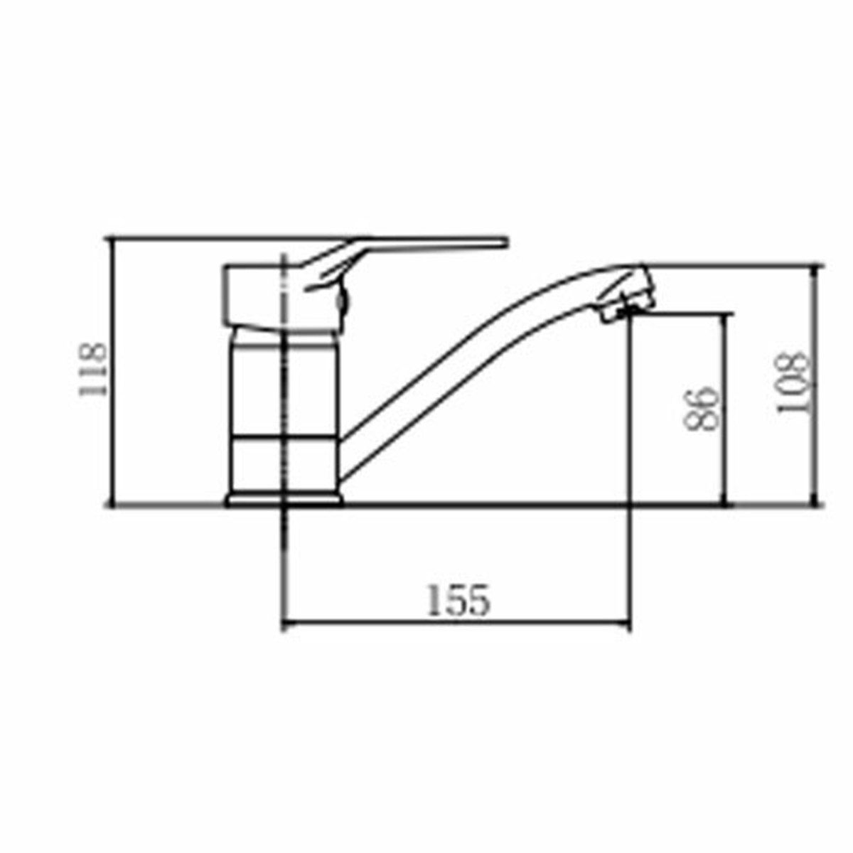 Изображение товара Смеситель для кухни Fashun 276173 поворотный излив 8 см цвет хром