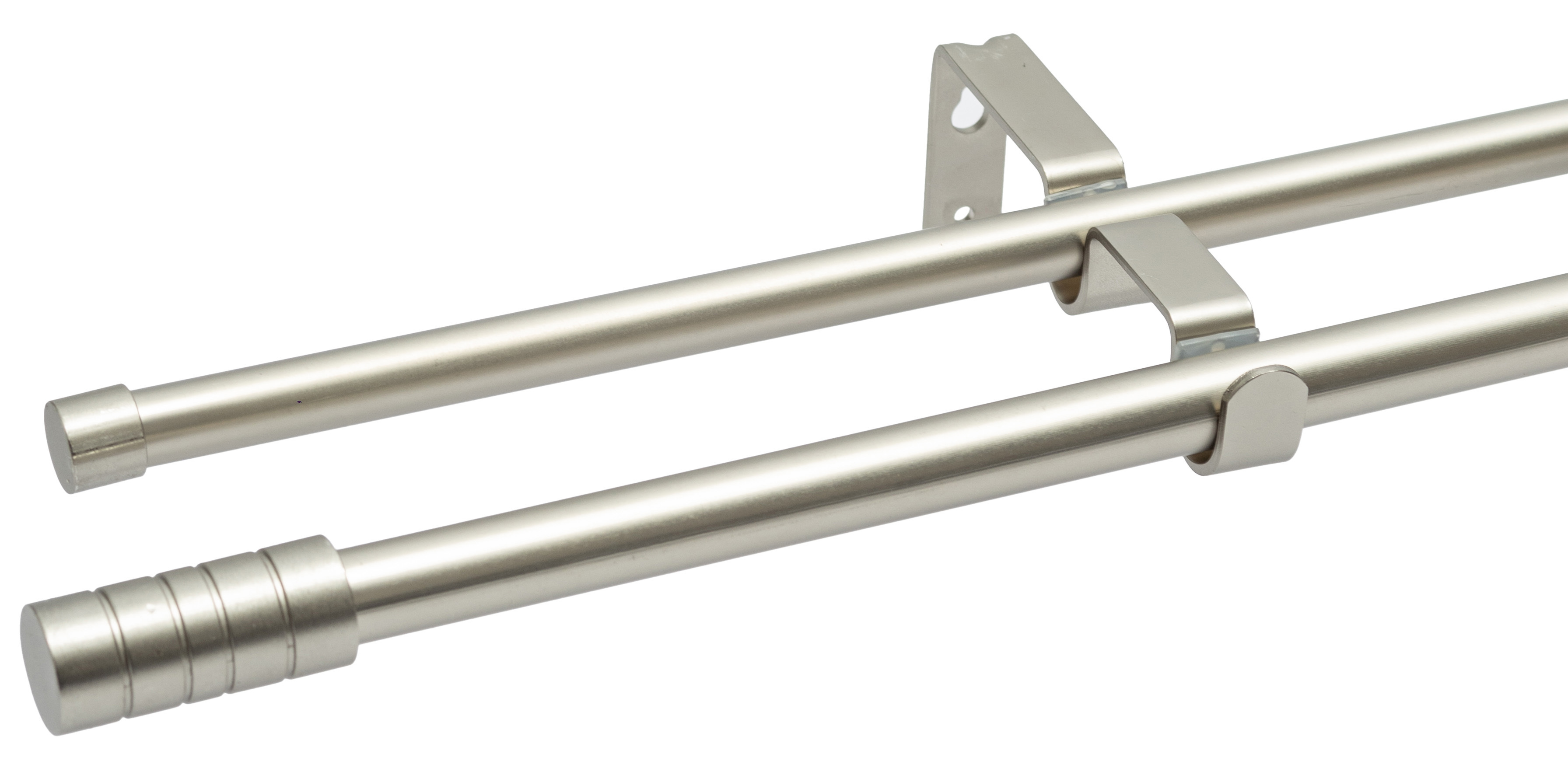 Карниз для штор раздвижной двухрядный HB-CR010 160-300 см сталь цвет черный/сталь