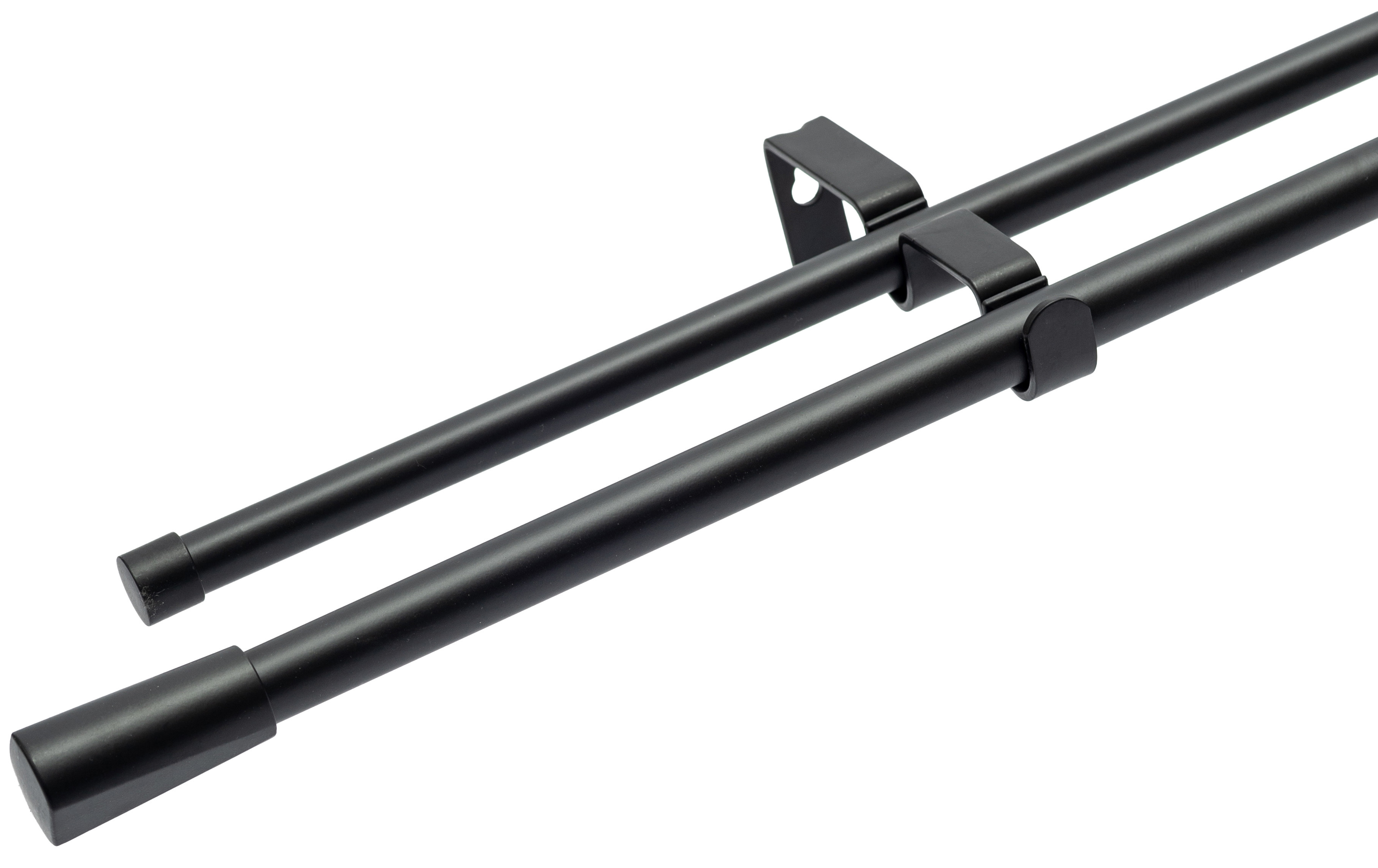 Карниз для штор раздвижной двухрядный HB-CR005 160-300 см сталь цвет черный