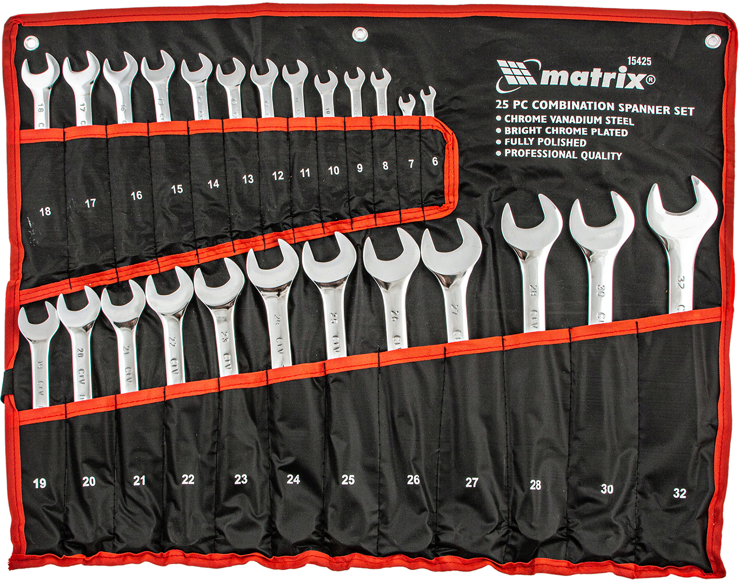 Изображение товара Набор ключей рожковых Matrix 15425 6-32 мм, 25 шт.