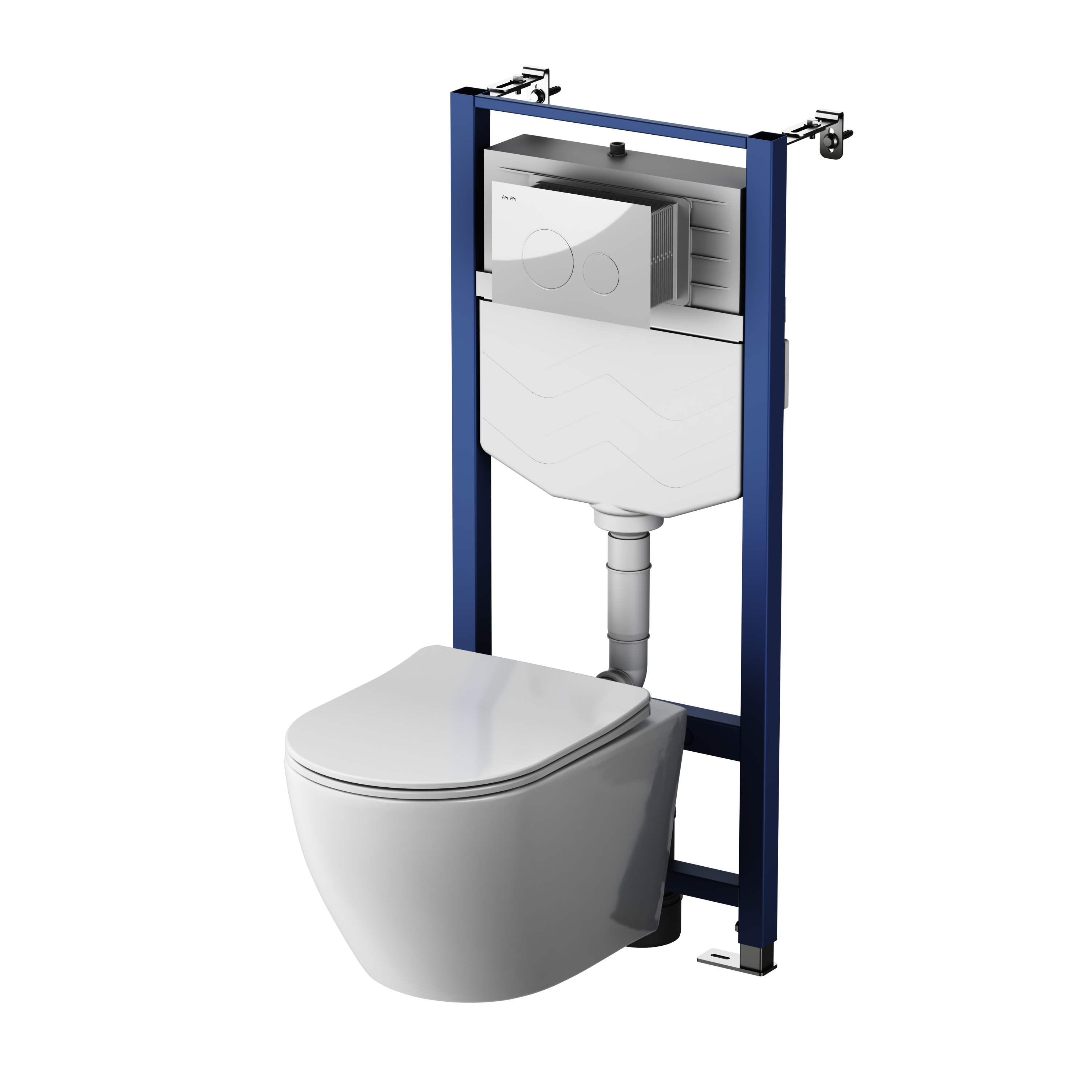 Изображение товара Комплект инсталляция с унитазом AM.PM Fresh Tornado IS12LM0151.8B1900 безободковый с микролифтом клавиша цвет хром
