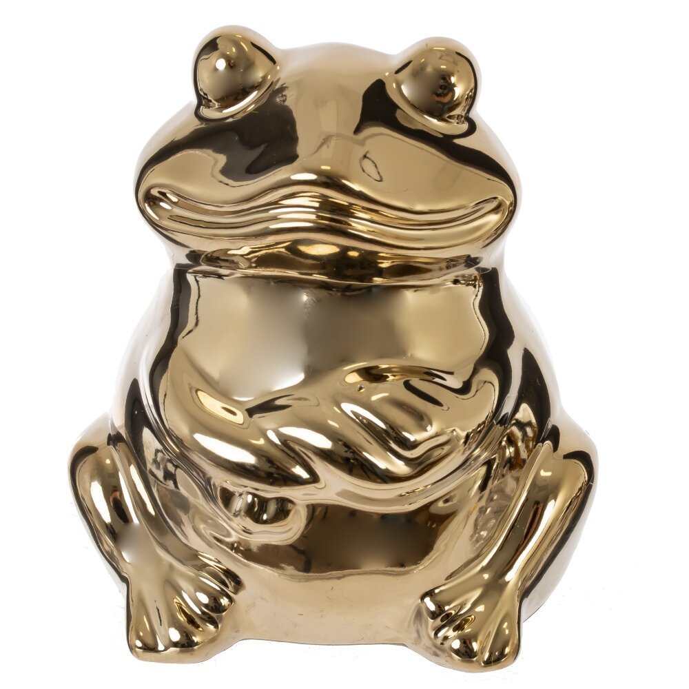 Изображение товара Декоративная лягушка из фарфора с золотистым напылением