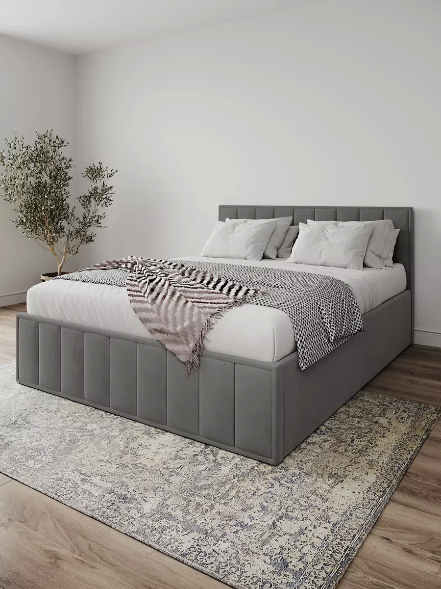 Изображение товара Кровать Лана с подъемным механизмом и велюровой обивкой, 180x200 см