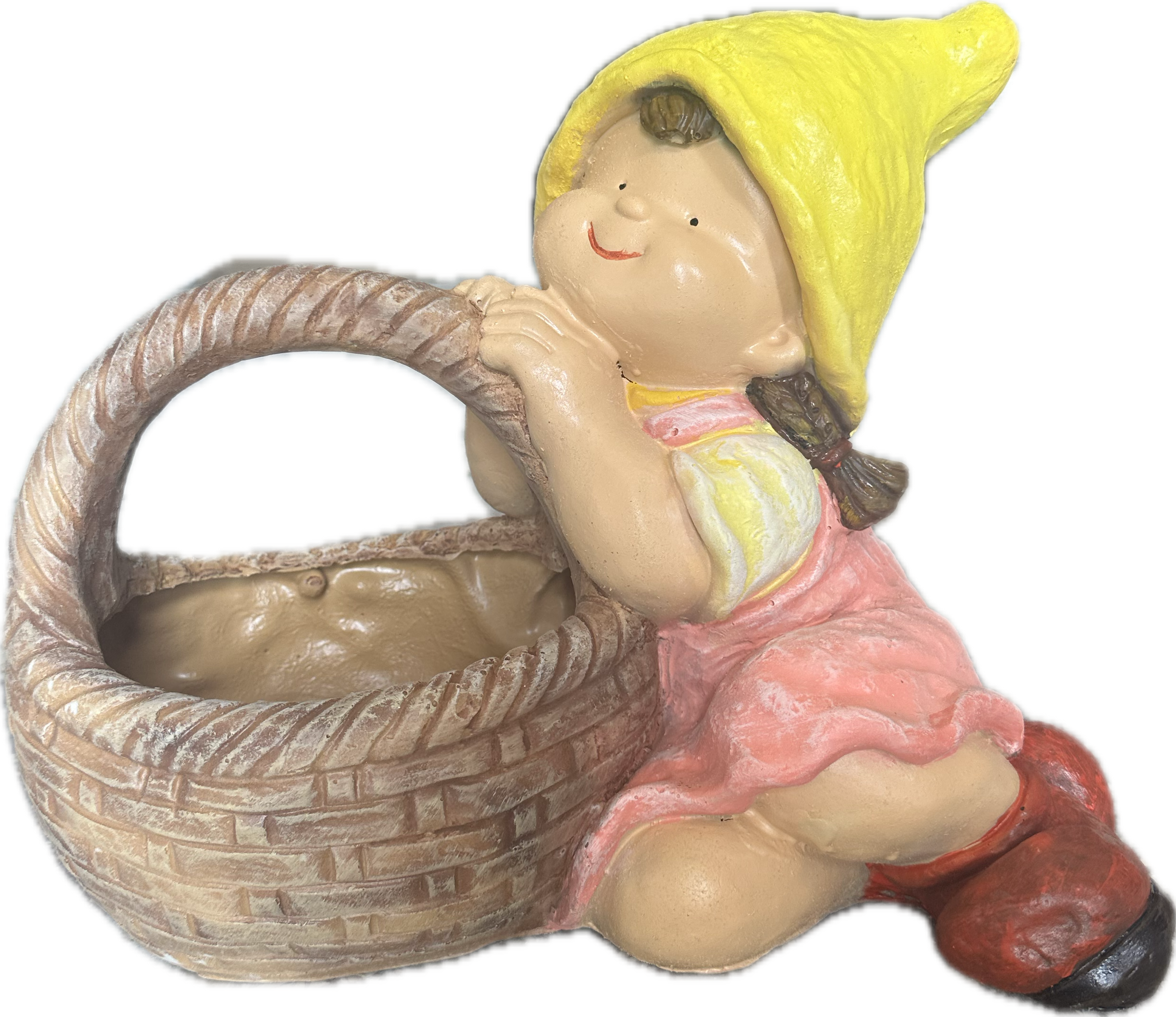 Изображение товара Садовая фигура Девочка с лукошком смола 39x32x22 см