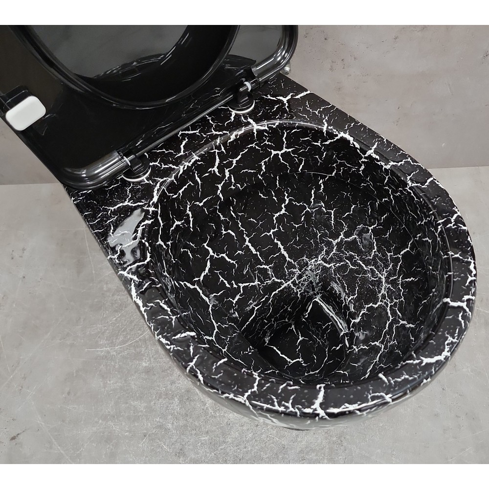 Изображение товара Унитаз-компакт Rosa Ресса чёрный кракелюр