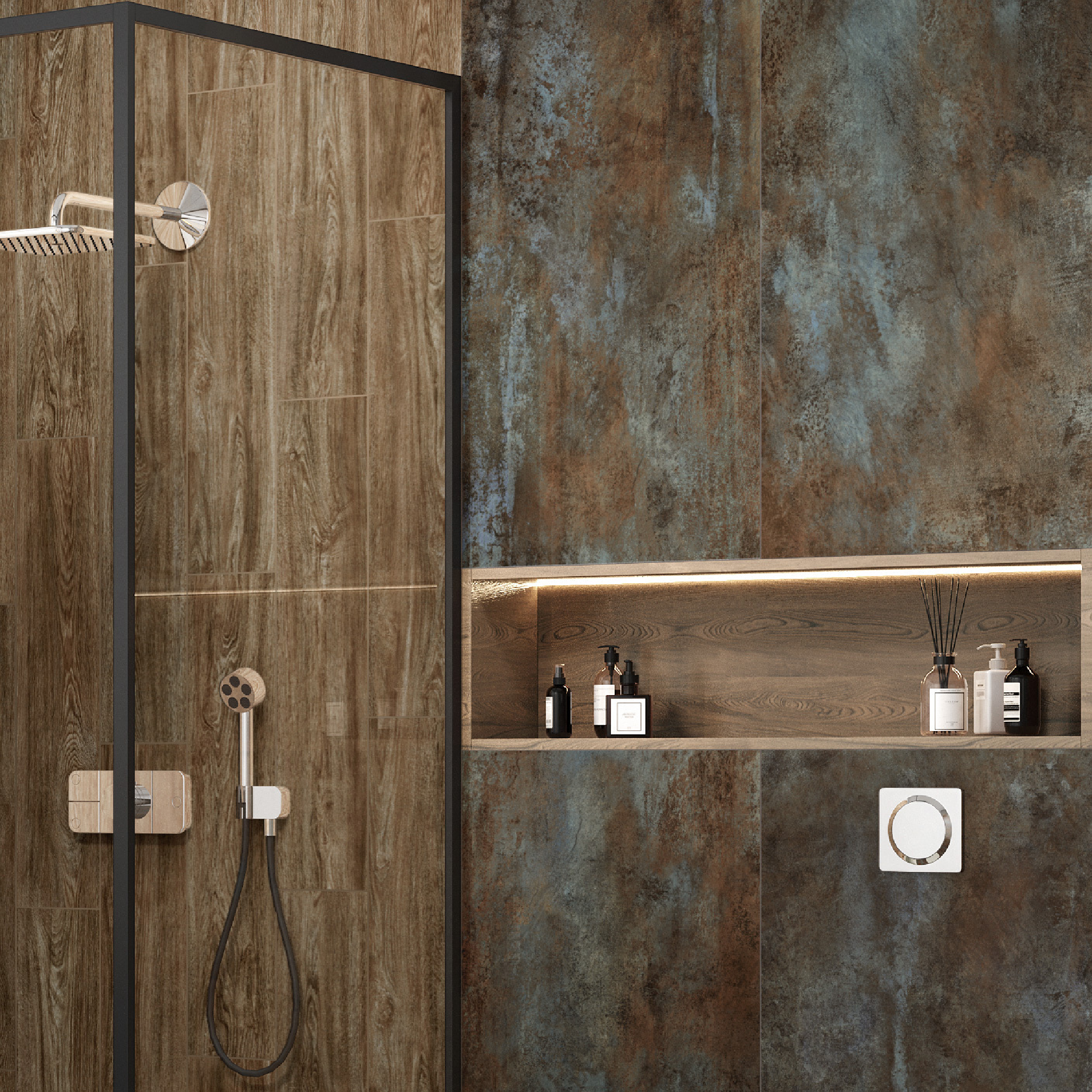 Изображение товара Керамогранит Alma Ceramica Oxide 60x120 см для пола и стен коричневый акцентный