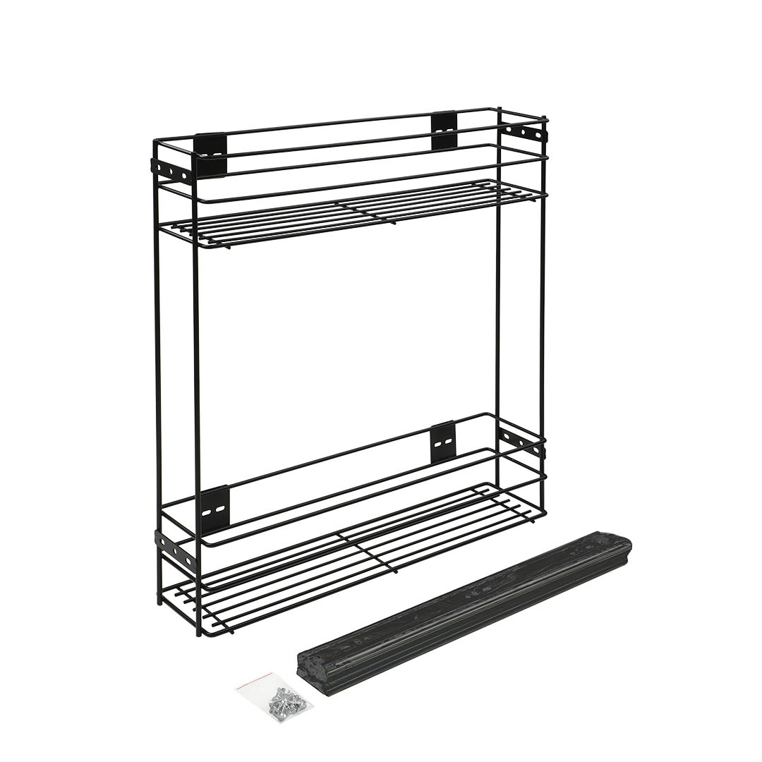 Изображение товара Подставка для бутылок Lemax prof VK-01-150BL 2-х ярусная сталь черная универсальный монтаж