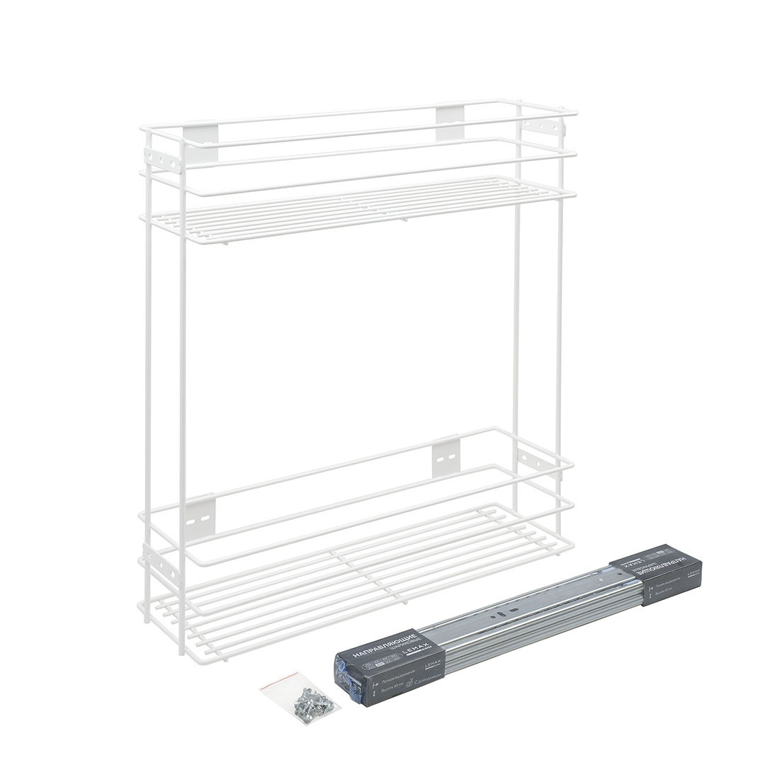 Изображение товара Бутылочница 200 мм с боковым креплением и доводчиком белый