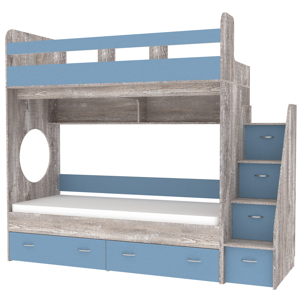 Изображение товара Кровать Кариви КИВи 234x200 см голубая двухъярусная для детей