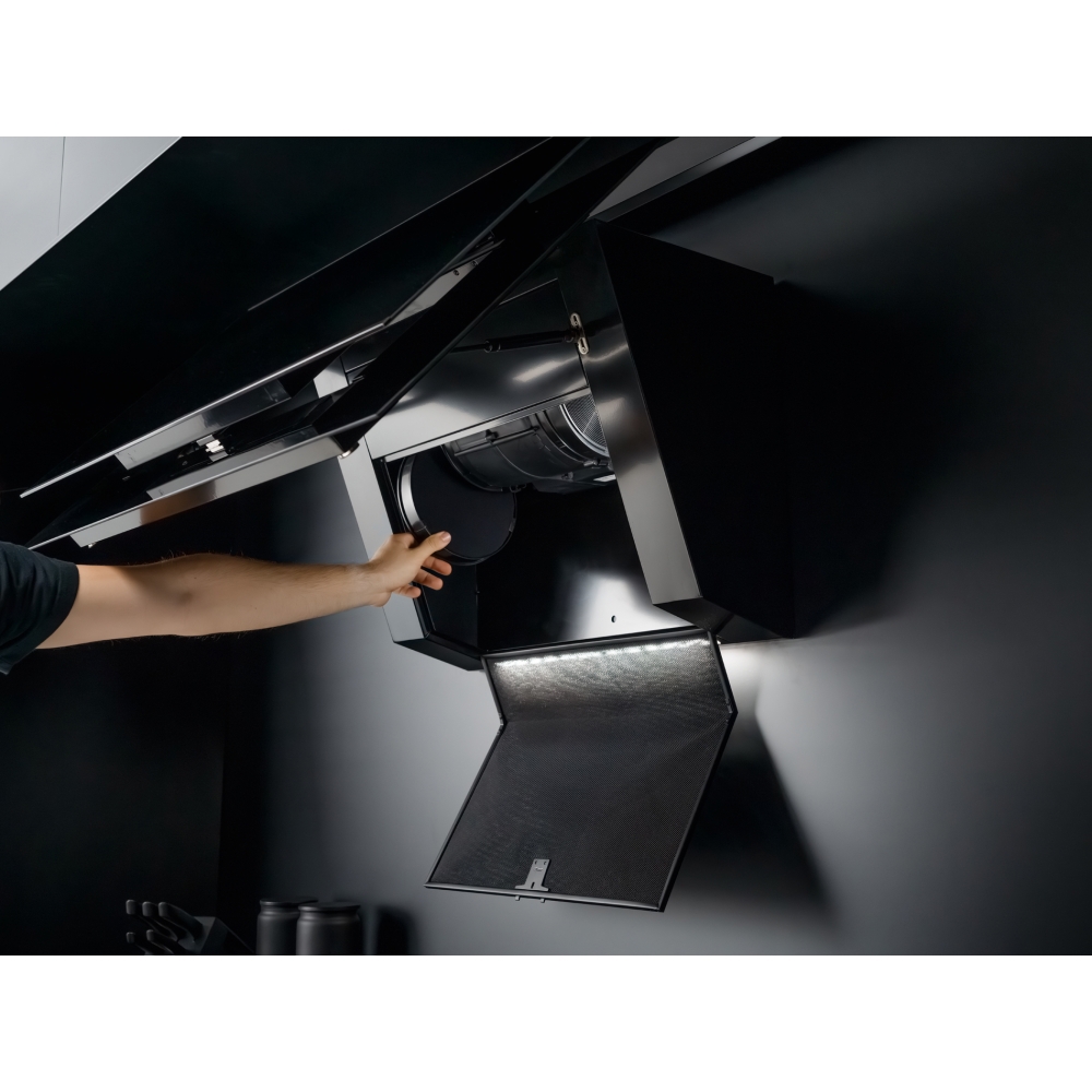 Изображение товара Элегантная наклонная вытяжка Franke FMY PRO 907 FM BK/IX 90 см черная