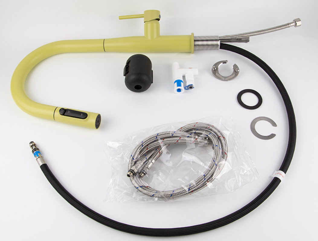 Изображение товара Смеситель для кухни KAISER Vita с поворотным изливом желтого цвета