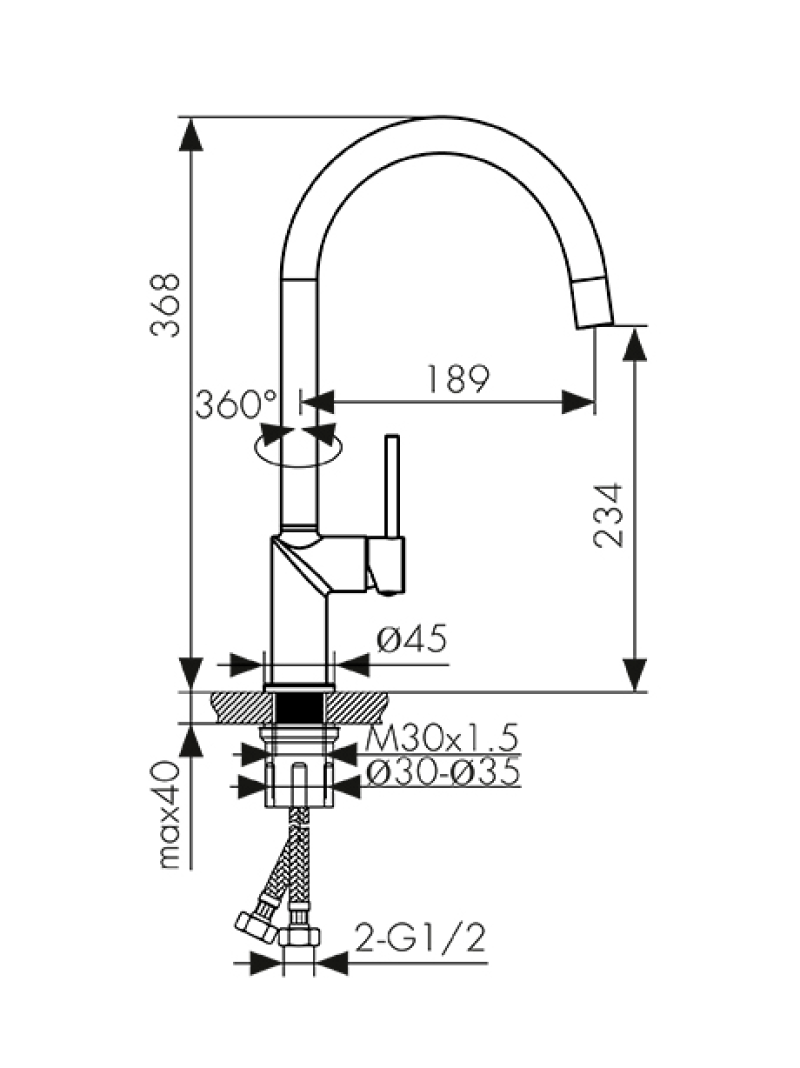 Изображение товара Смеситель для кухни Kaiser поворотный излив 23.4 см цвет бежевый