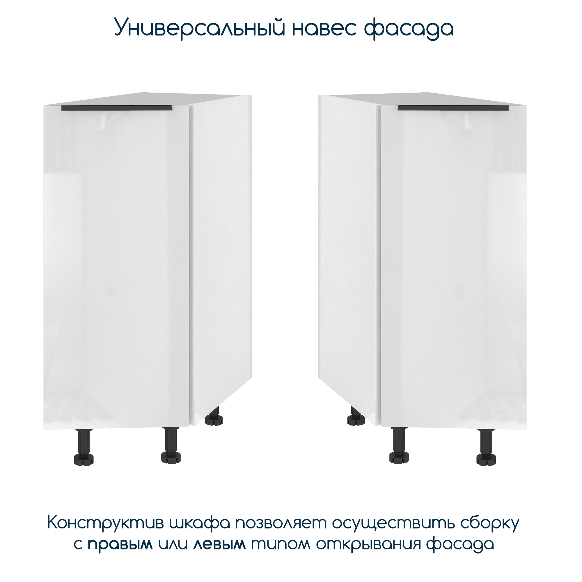 Изображение товара Кухонный напольный торцевой шкаф BENELI COLOR Белый глянец 30х57.6х82 см