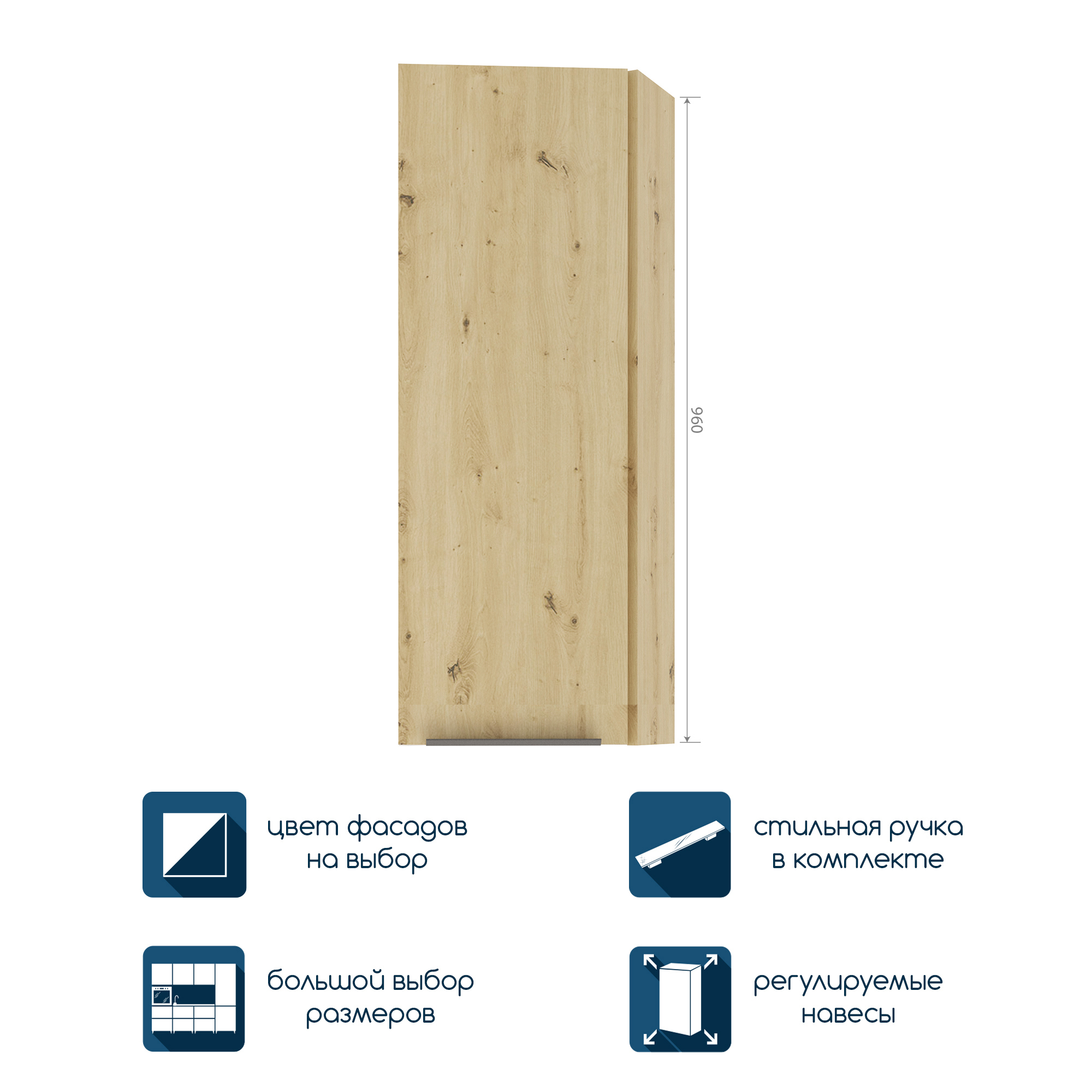 Изображение товара Кухонный модуль навесной торцевой Beneli COLOR 30х31.2х96 см