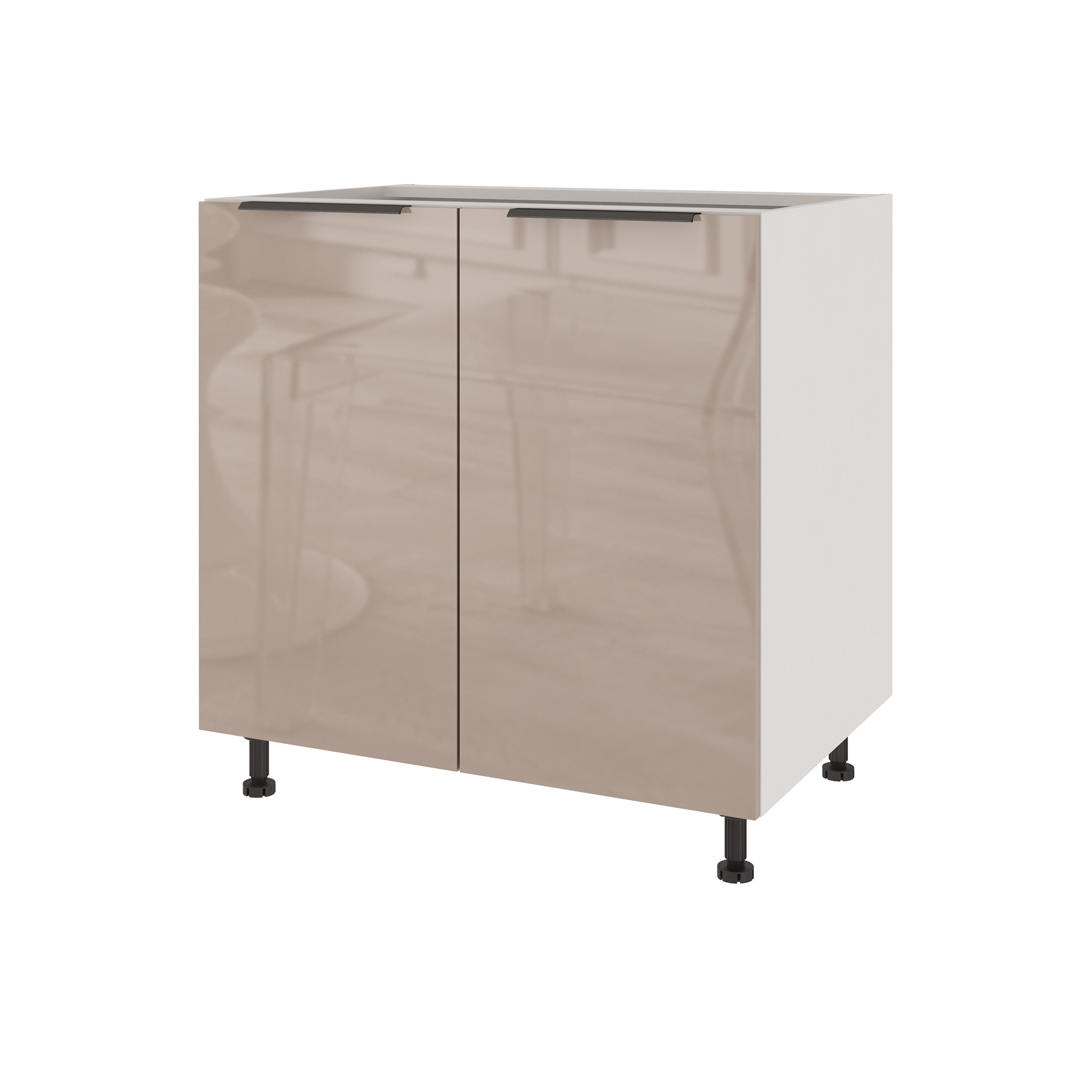 Изображение товара Кухонный модуль напольный Beneli COLOR Капучино глянец/Белый 80х57.6х82 см 1шт.