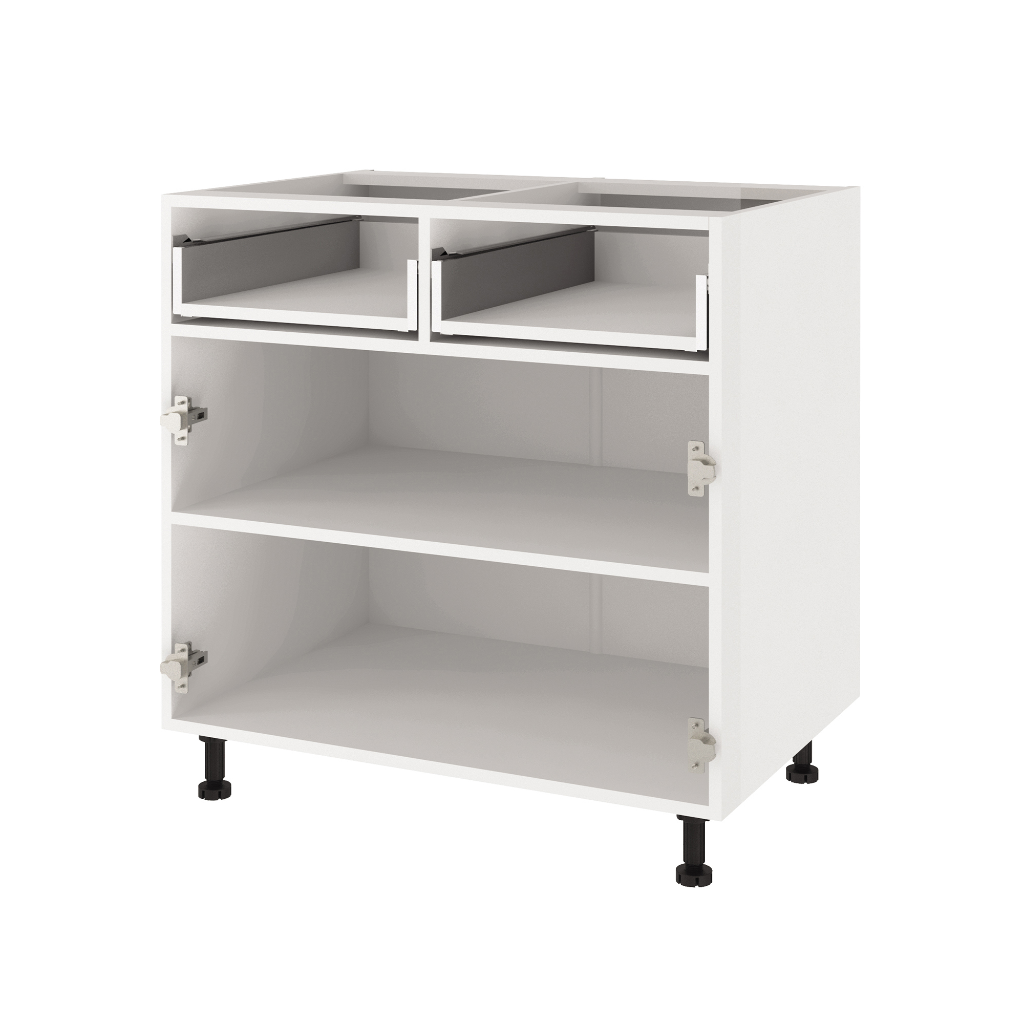 Изображение товара Кухонный модуль напольный Beneli COLOR Капучино глянец/Белый с 2 ящиками 2-х дверный 80х57.6х82 см 1шт.