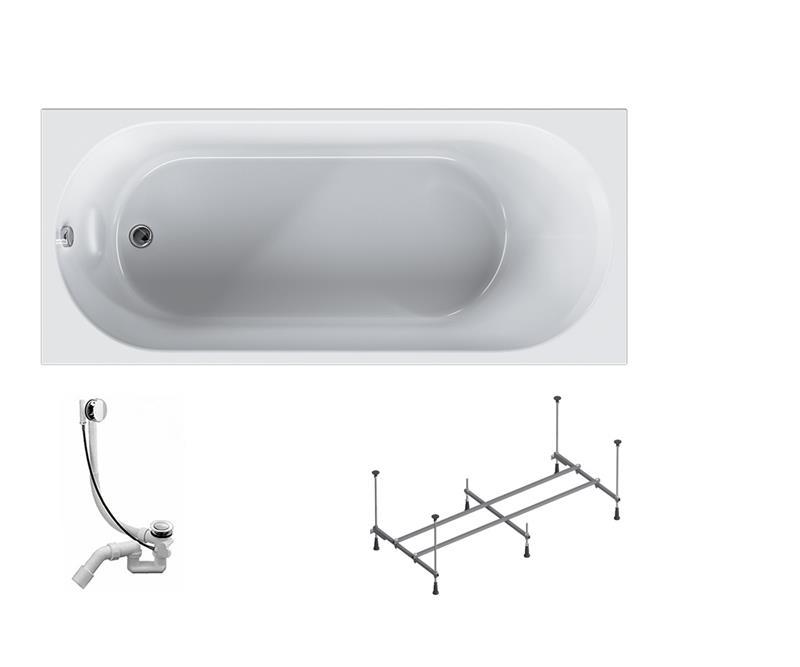 Изображение товара Акриловая ванна AM.PM Moxie 160x70 см с системой слива и гарантией 15 лет