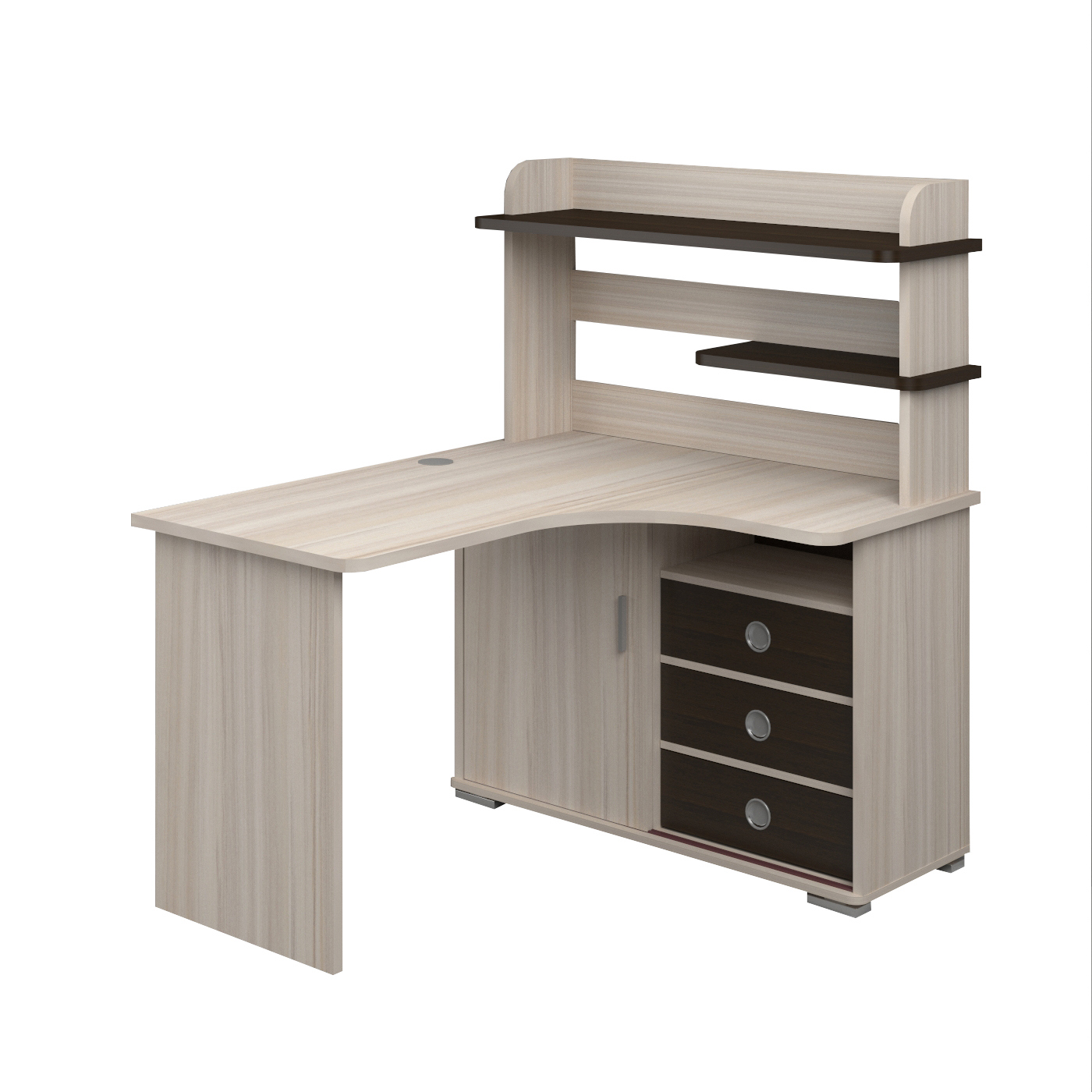 Изображение товара Стол Мэрдэс СР-135 КВК-ПРАВ угловой из ЛДСП 116x139x130 см венге и карамель