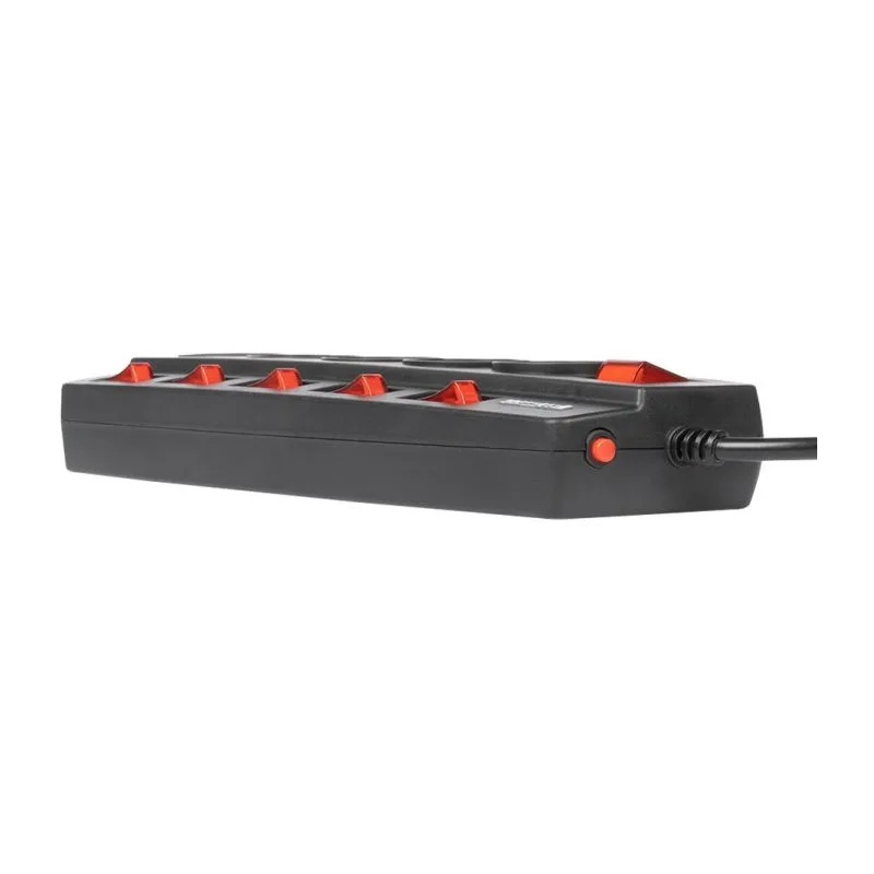 Изображение товара Сетевой фильтр Filum FL-SPL5-3.0M-BL 3x0.75 3 м 5 розеток с заземлением и шторкой 2500 Вт выключатель цвет черный