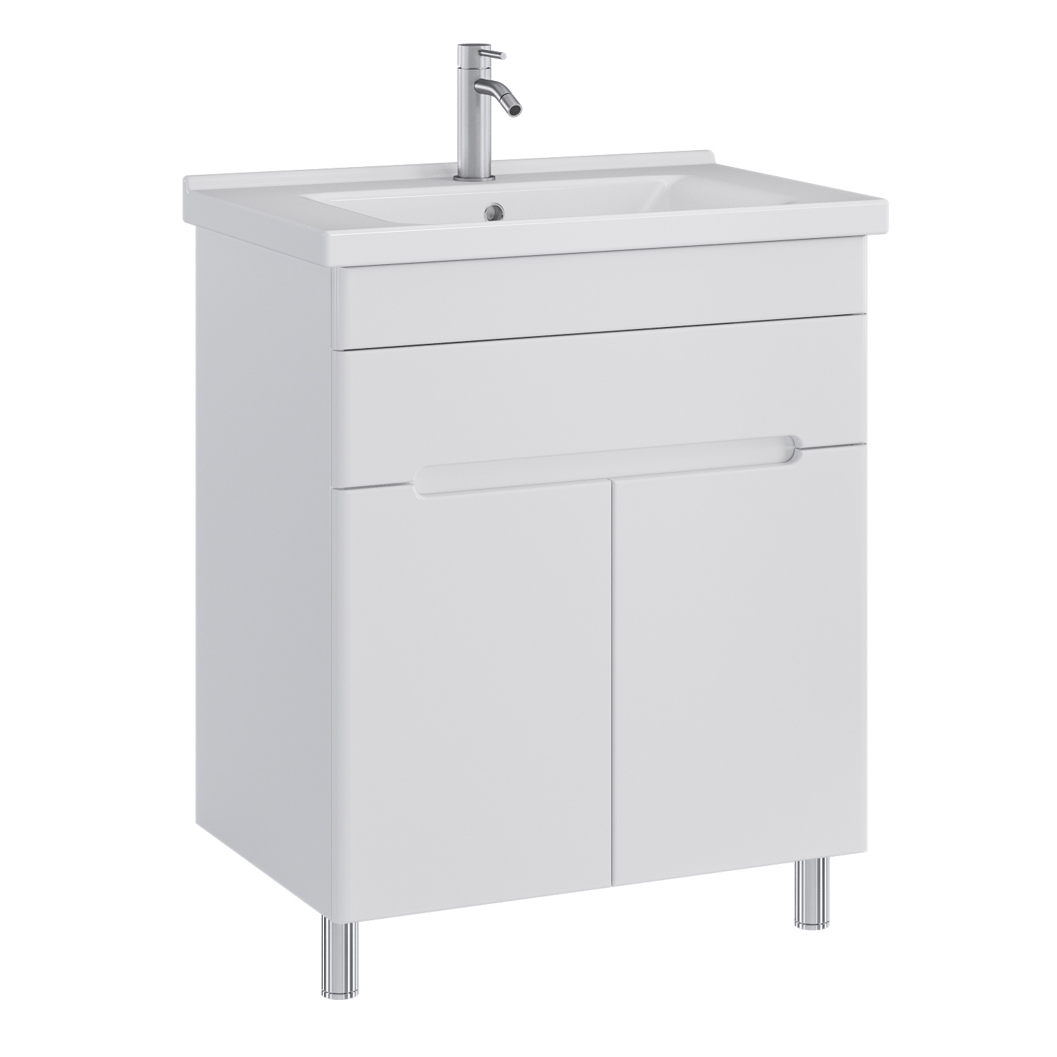 Изображение товара Тумба под раковину Модена 70 с раковиной Миранда белая SANSTAR Россия