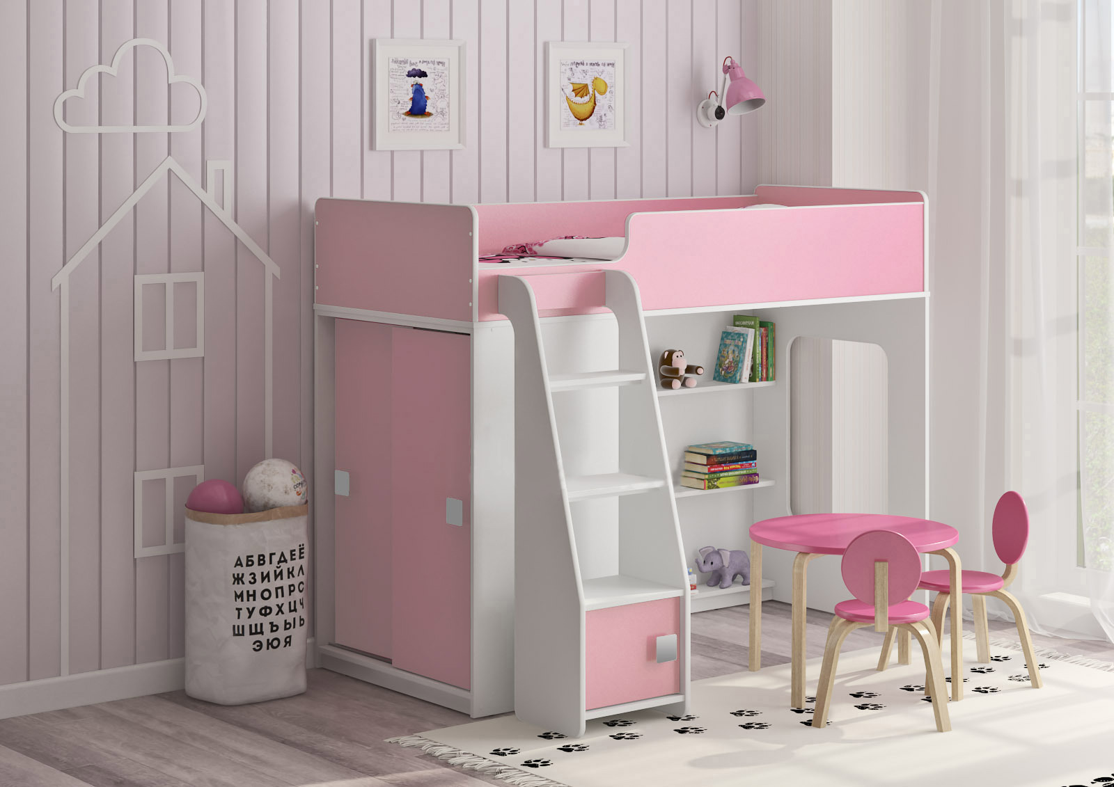 Изображение товара Кровать Кариви Сказка 179x140.5 см ЛДСП белая