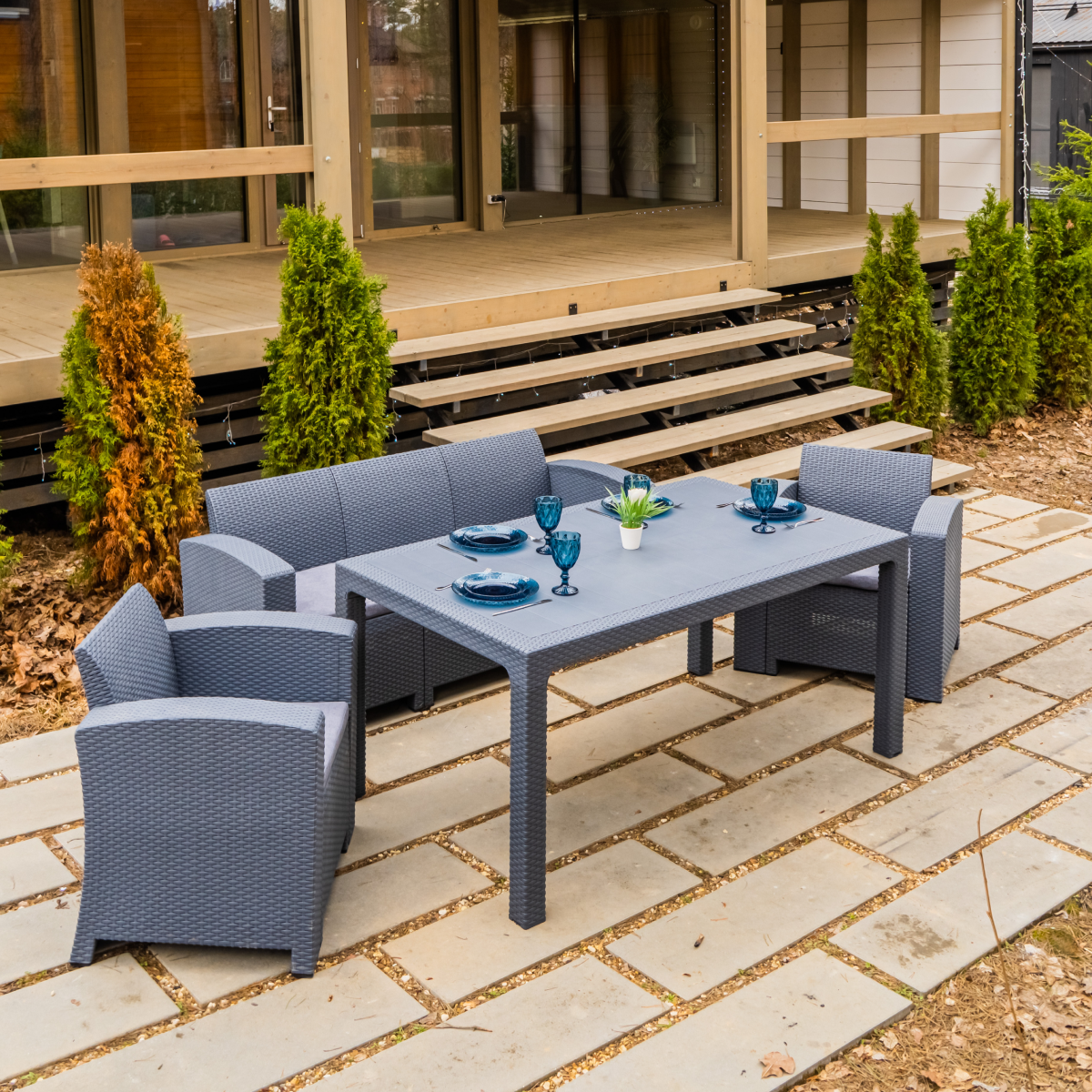 Изображение товара Набор садовой мебели для обеда Royal family Lana Lux Dining S 4 предмета серый