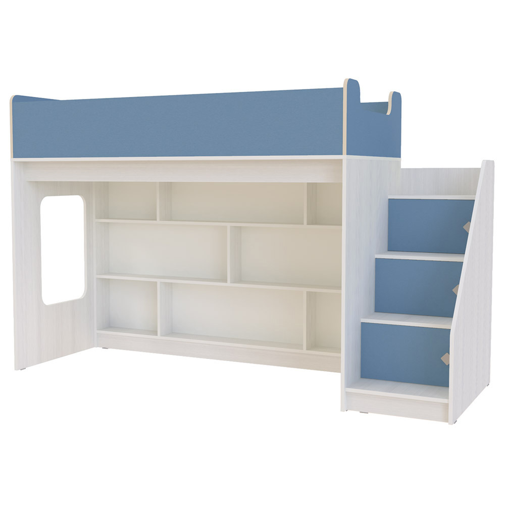 Изображение товара Кровать-чердак Кариви Сказка Л-43.1 225x141 см с игровой зоной и безопасным дизайном