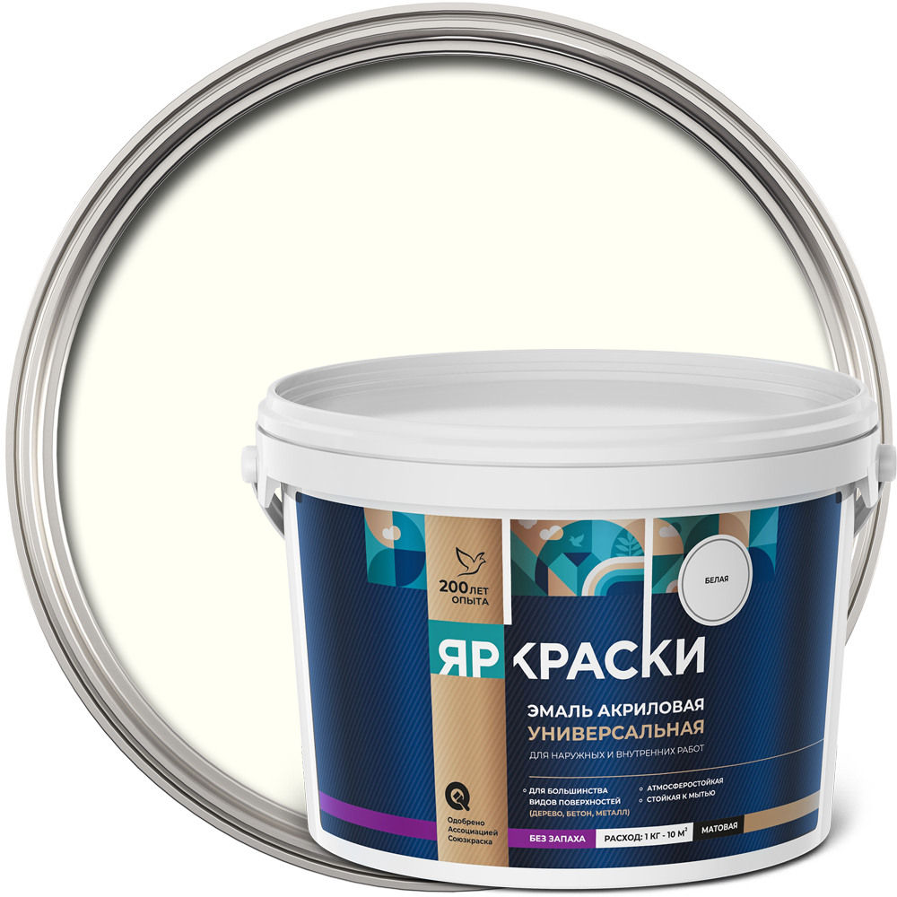 Изображение товара Акриловая декоративная эмаль Ярославские краски белая для фасадов и мебели Изображение товара Акриловая декоративная эмаль Ярославские краски белая для фасадов и мебели