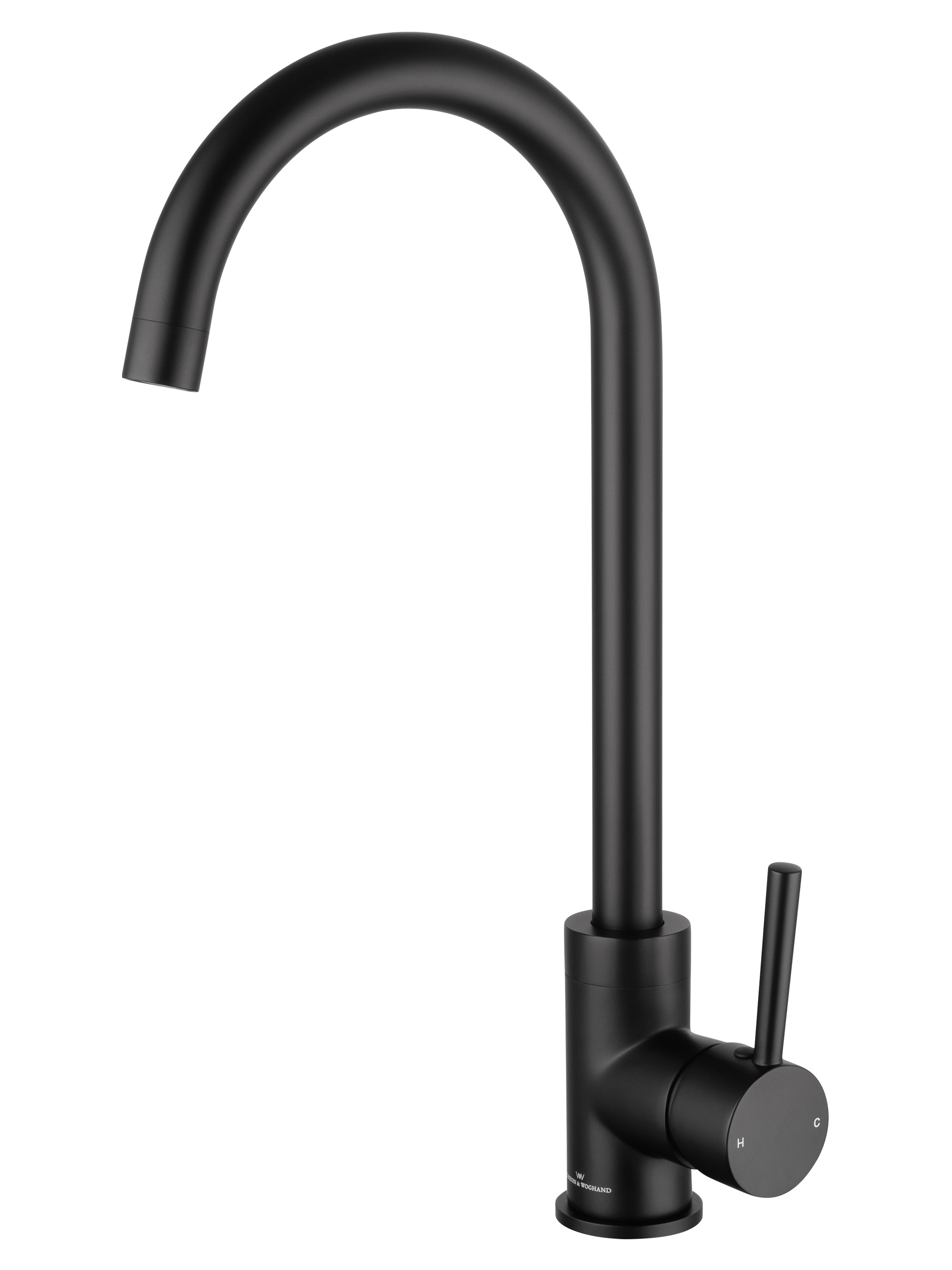 Изображение товара Смеситель для кухни Wonzon & woghand поворотный излив 30 см цвет черный матовый