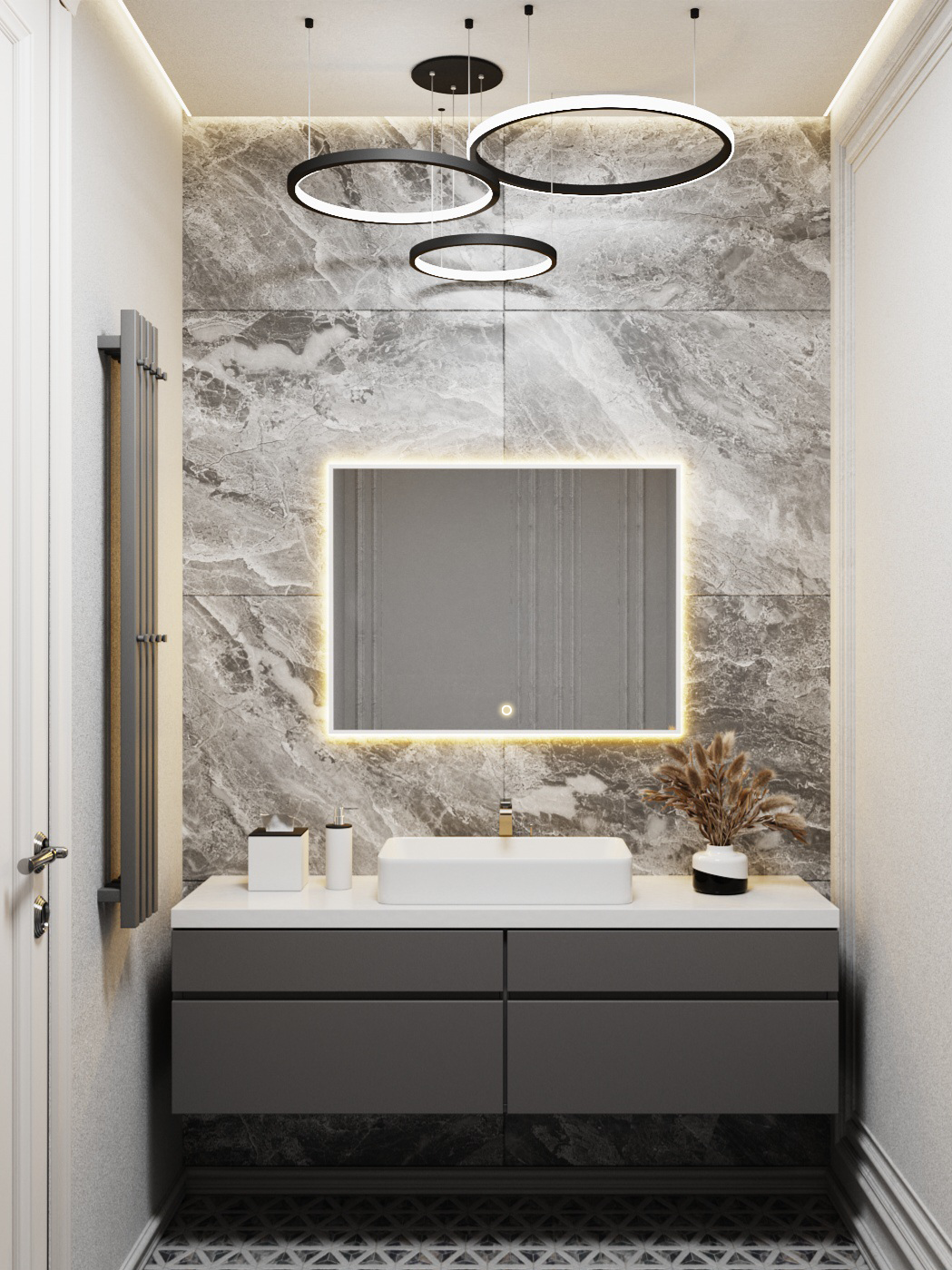 Изображение товара Зеркало с подсветкой в ванную Alumirror 80x60см сенсорное цвет белое