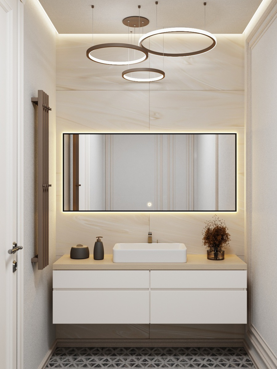 Изображение товара Зеркало с подсветкой Alumirror 140x60см сенсорное черное