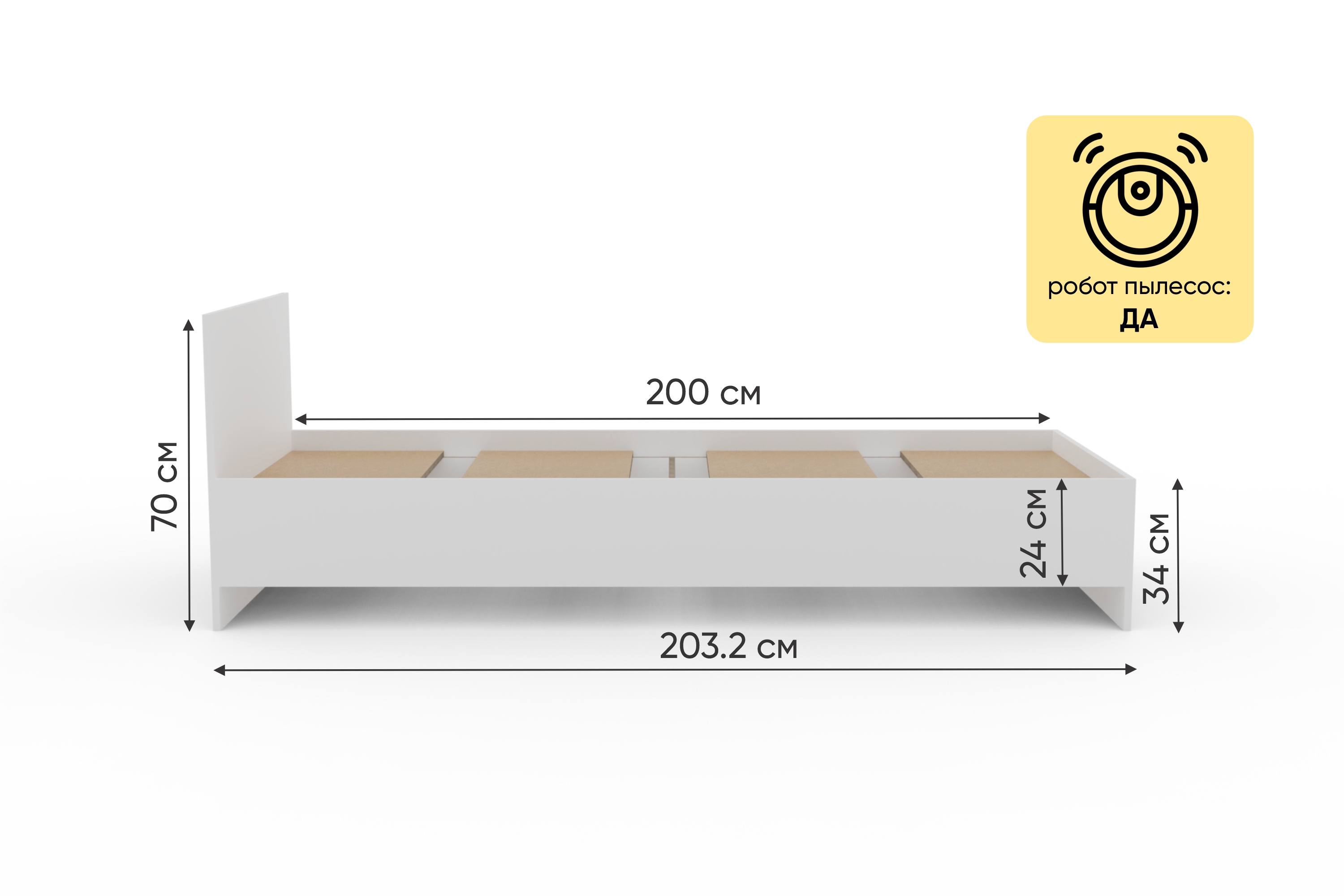 Изображение товара Кровать Мафтин Монблан Kids односпальная 80x200 см белая