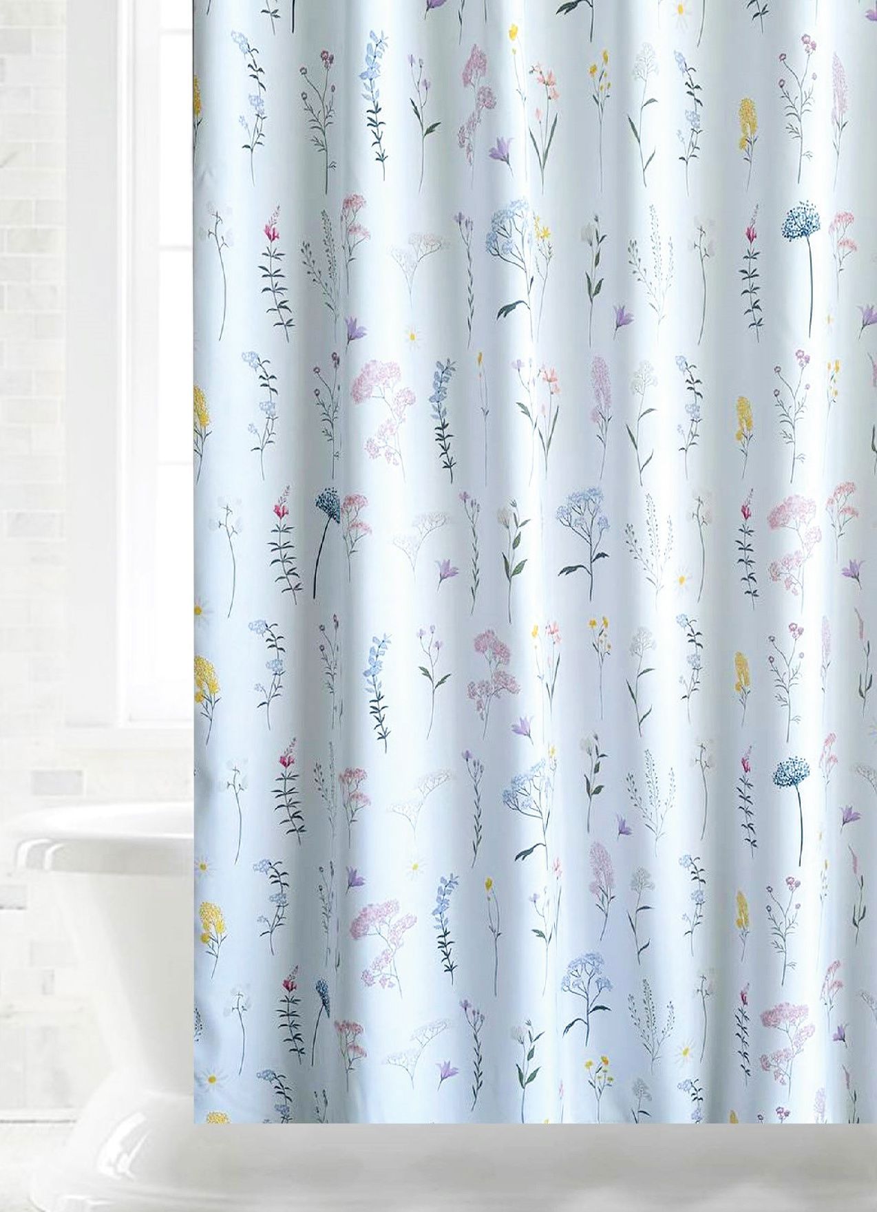 Изображение товара Штора для ванной Primanova Flowers DR-81257 180x200 см белая